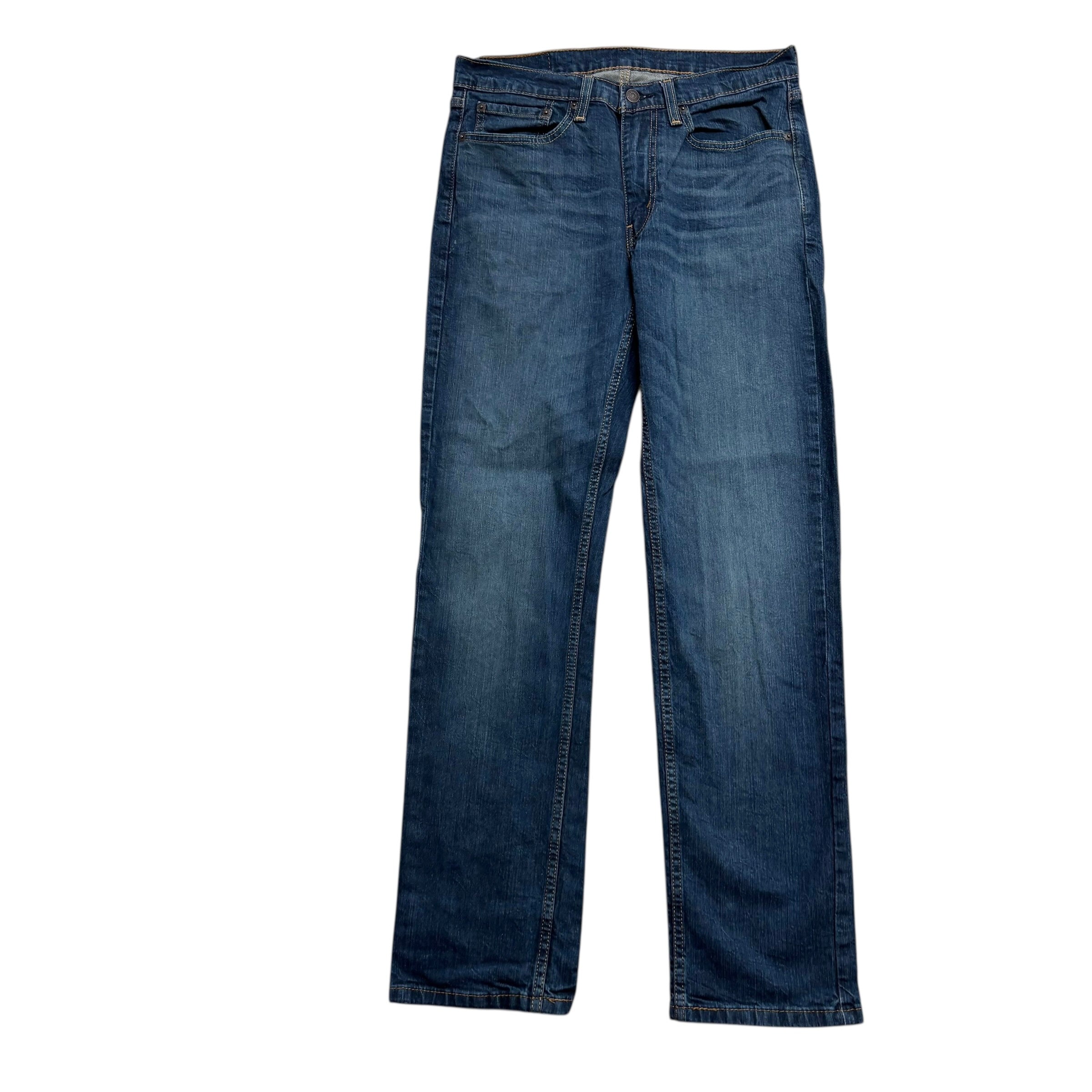Levis 514 Jeans W32 L33 Mens Dark Blue Regular Straight Fit Stretch Denim (E)
