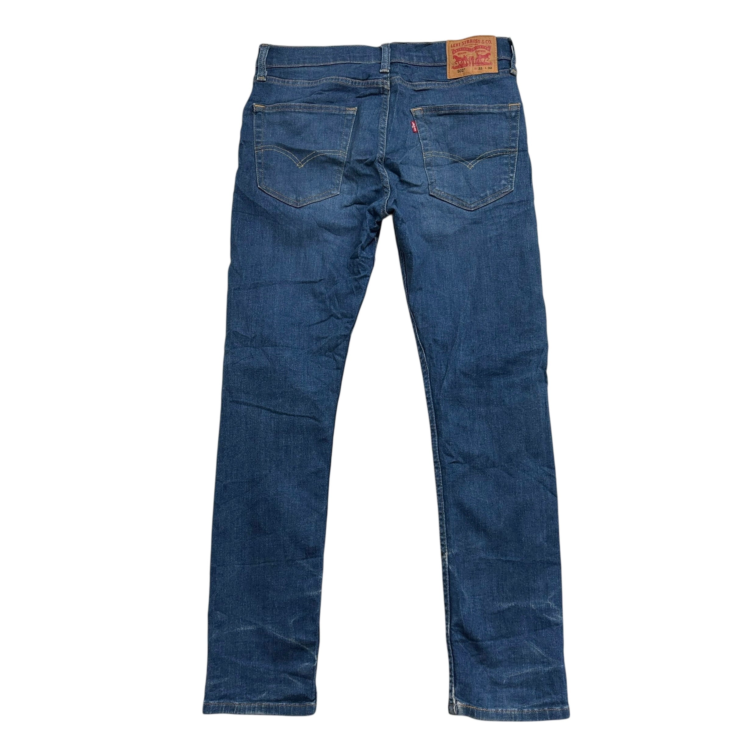 Levis 502 Jeans W31 L32 Mens Dark Blue Regular Tapered Fit Stretch Denim
