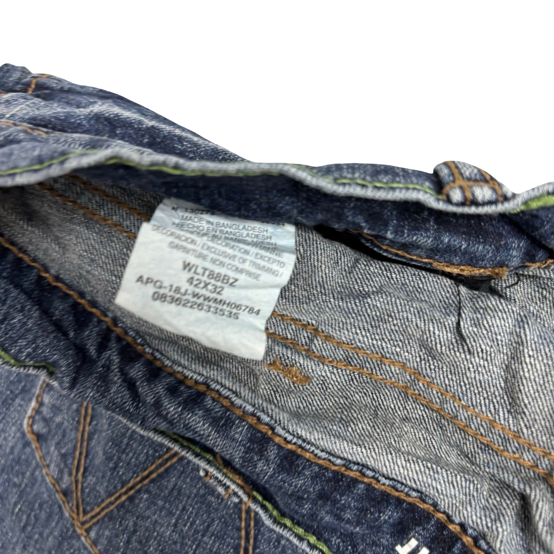 Wrangler Jeans W42 L32 Mens Dark Blue Regular Straight Fit Stretch Denim (E)