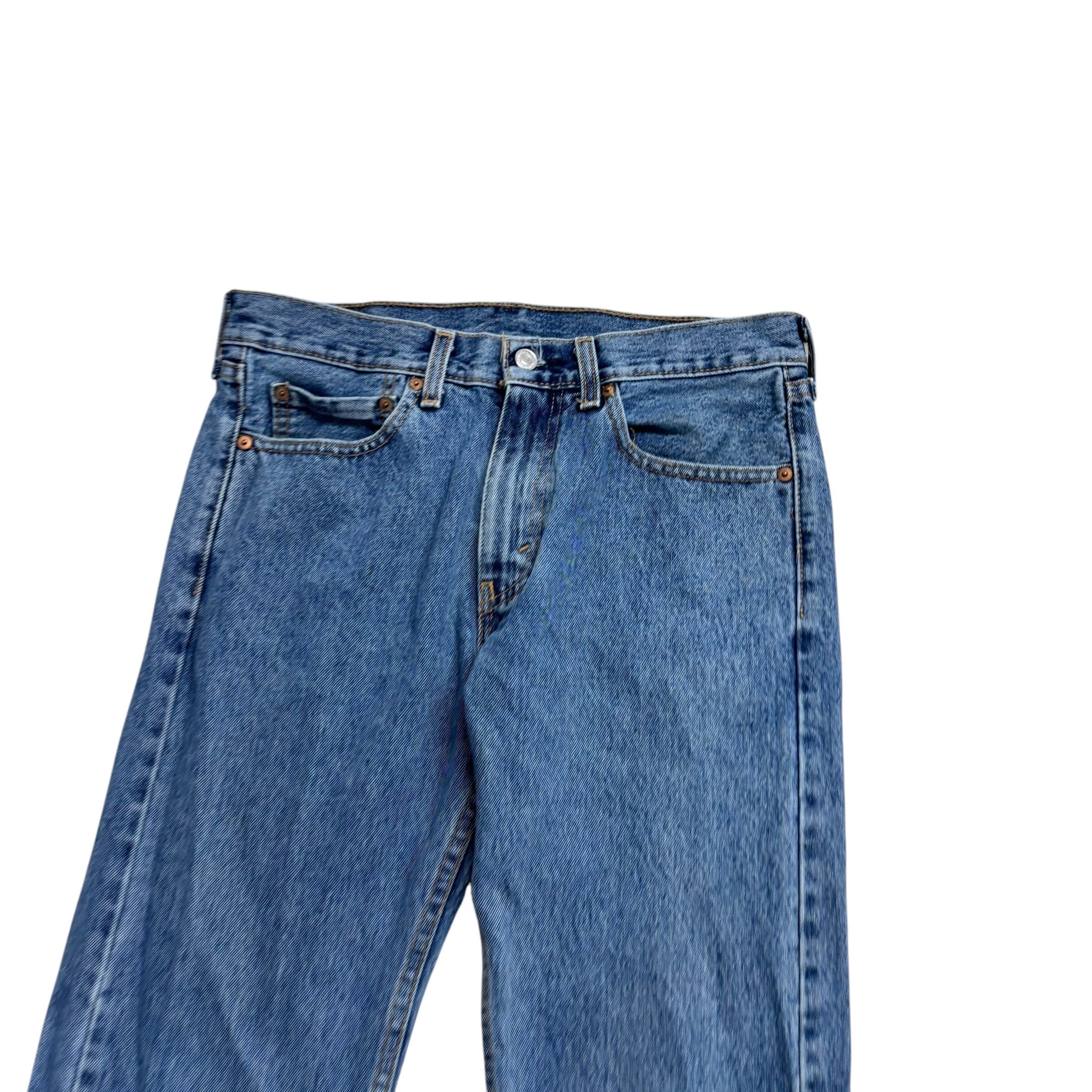 Levis 505 Jeans W31 L30 Mens Mid Blue Regular Straight Fit Denim (E)