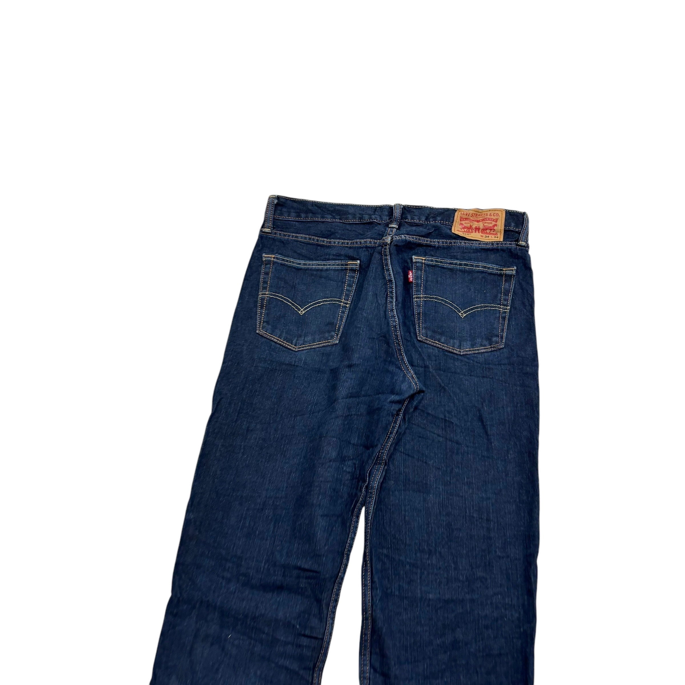 Levis 514 Jeans W34 L34 Mens Dark Blue Regular Straight Fit Denim (E)