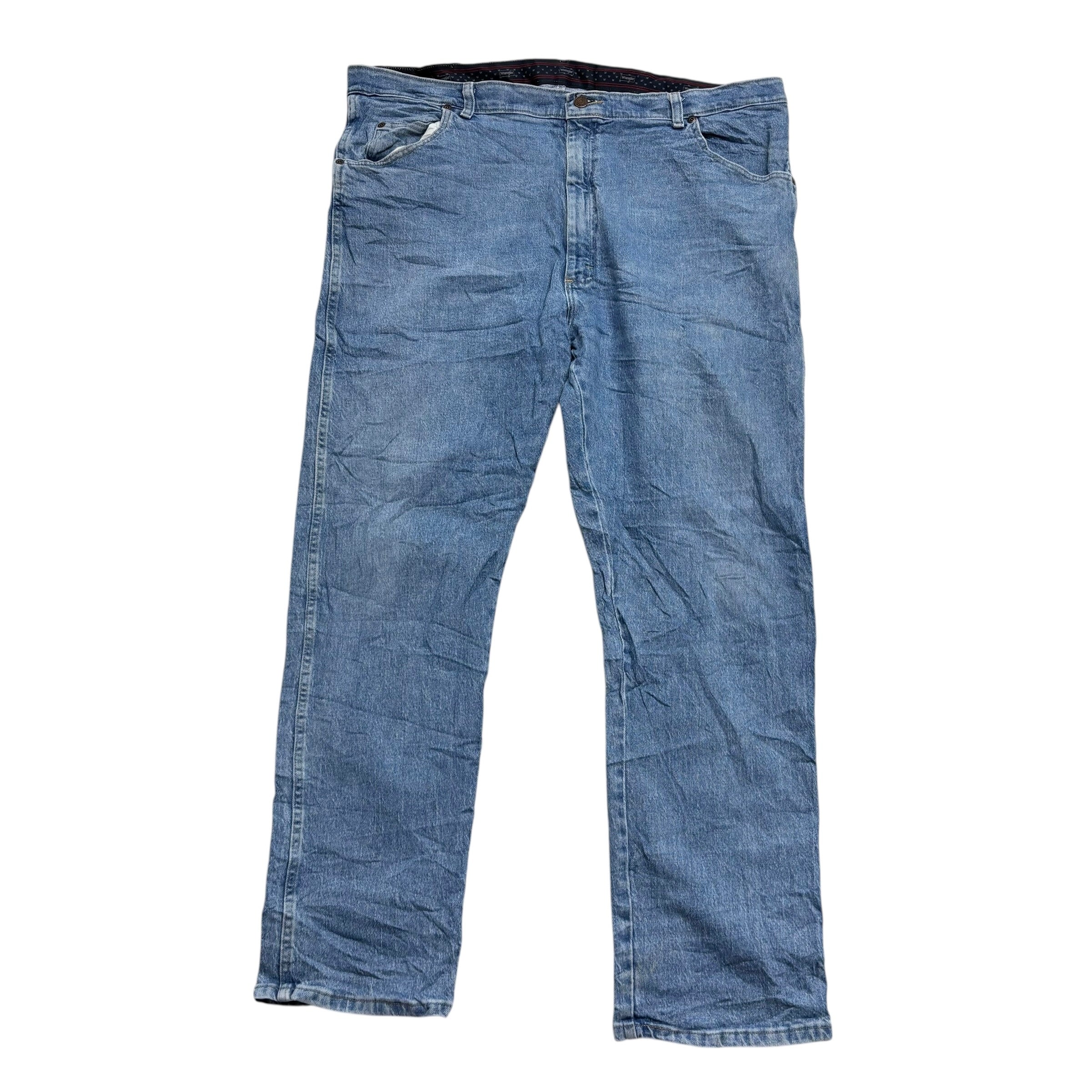 Wrangler Jeans W42 L32 Mens Light Blue Regular Straight Fit Stretch Denim (F)