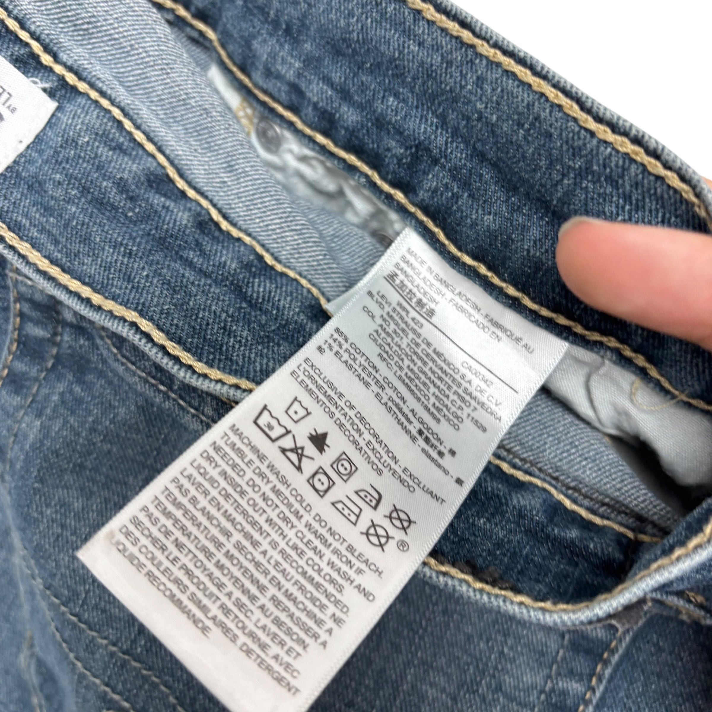 Levis Signature Jeans W33 L30 Mens Dark Blue Relaxed Straight Fit Stretch Denim