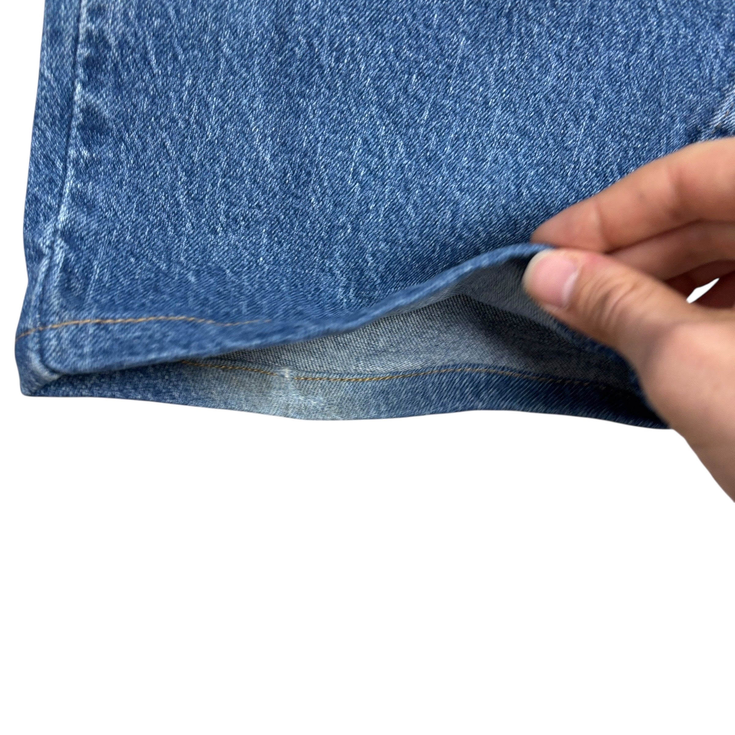 Wrangler Jeans W42 L26 Mens Mid Blue Regular Straight Fit Stretch Denim