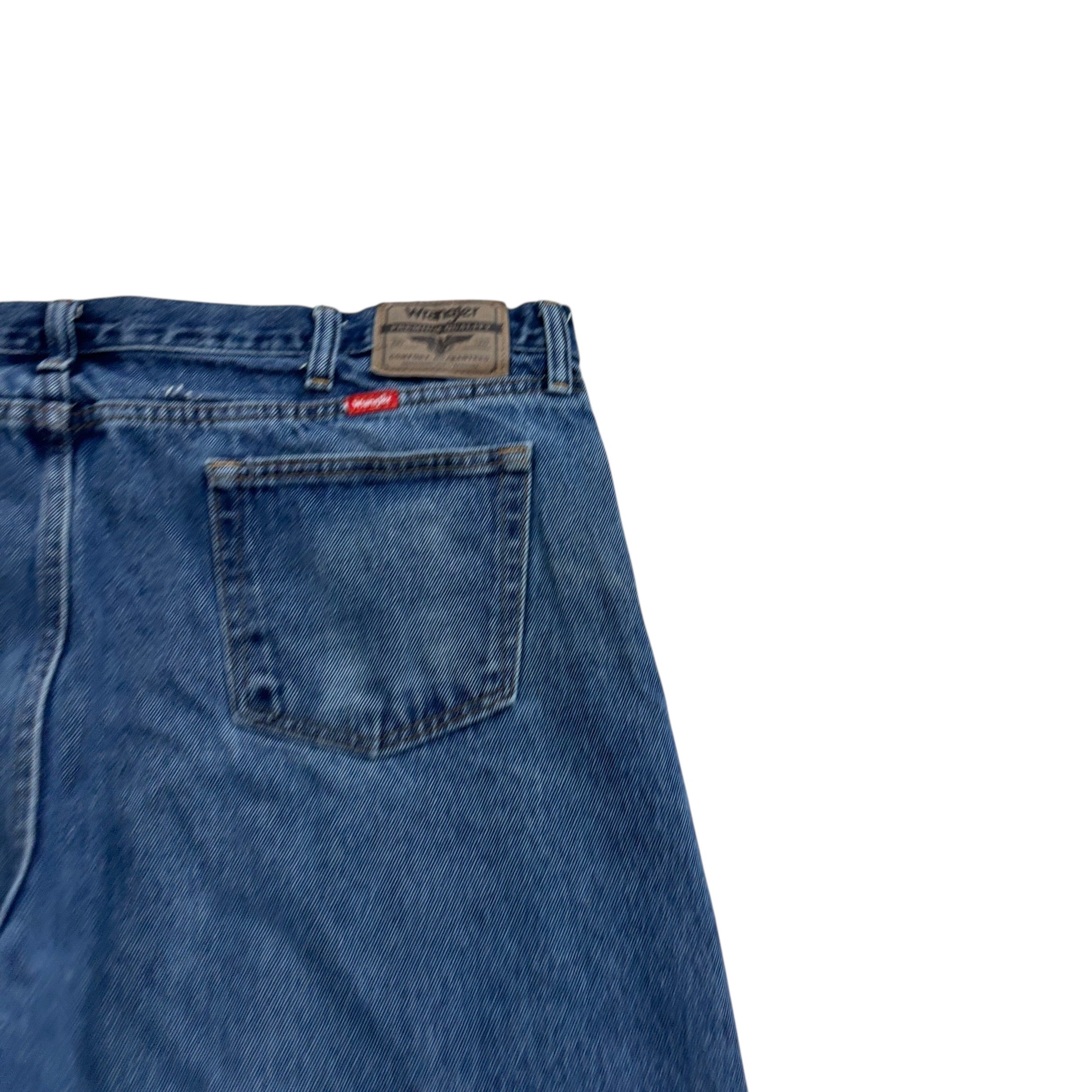 Wrangler Jeans W42 L29 Mens Mid Blue Relaxed Straight Fit Denim (F)