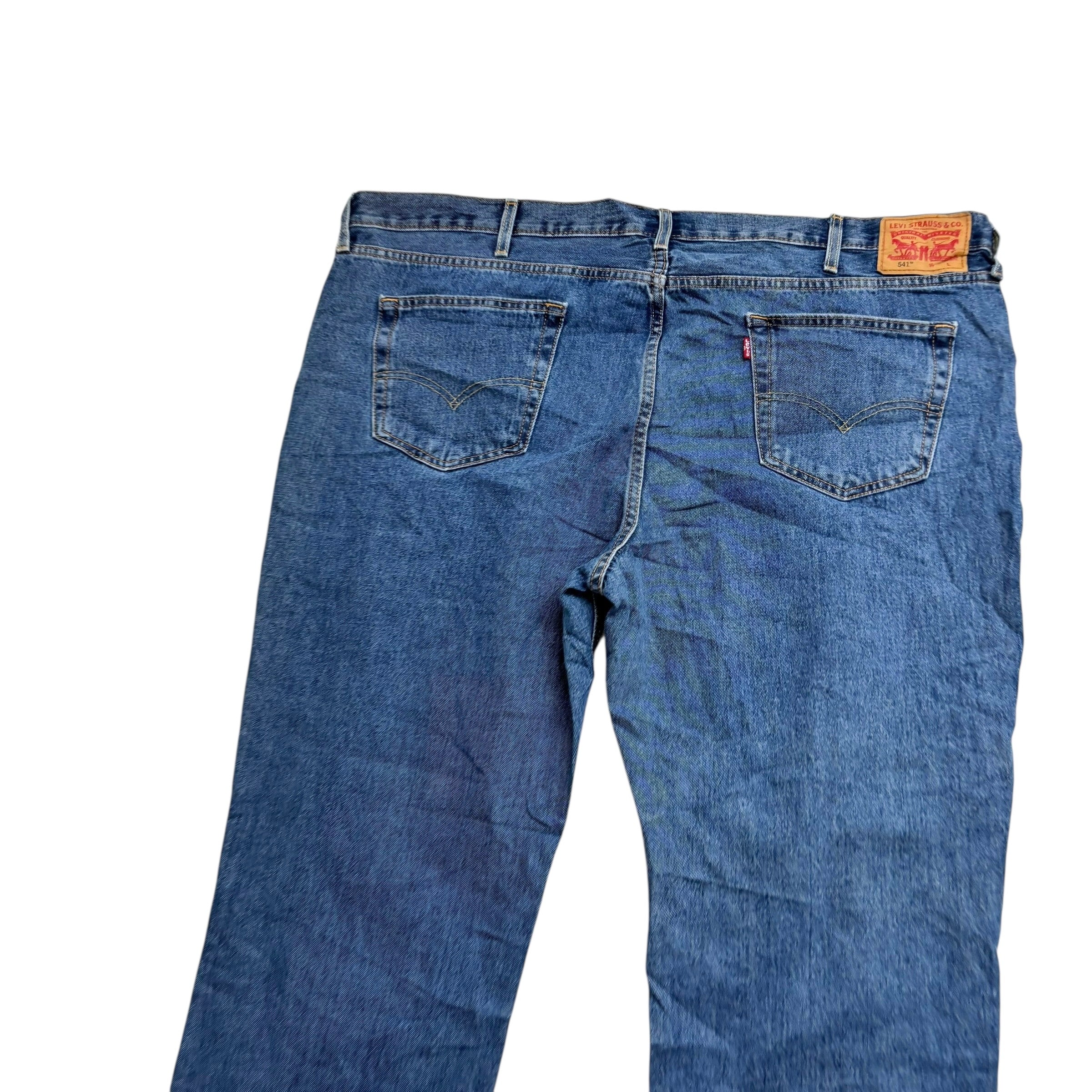 Levis 541 Jeans W48 L34 Mens Mid Blue Athletic Tapered Fit Denim (E)