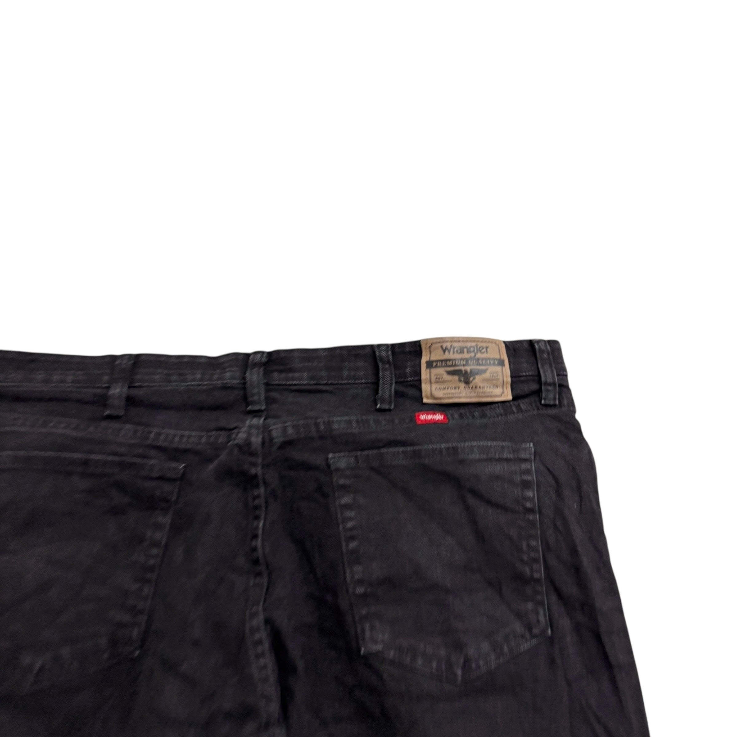 Wrangler Jeans W40 L32 Mens Black Regular Straight Fit Stretch Denim (E)