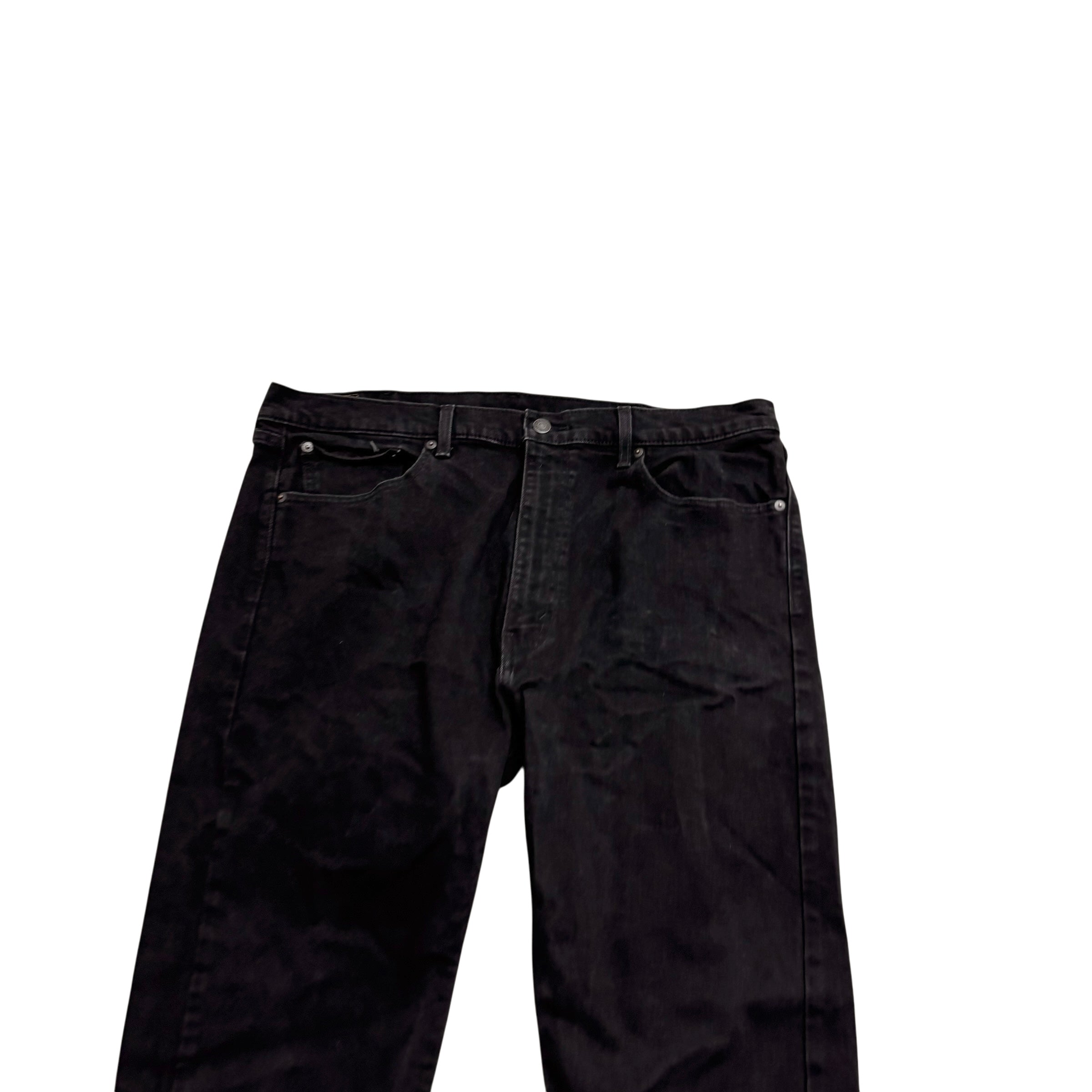 Levis 506 Jeans W40 L32 Mens Black Regular Straight Fit Stretch Denim (E)