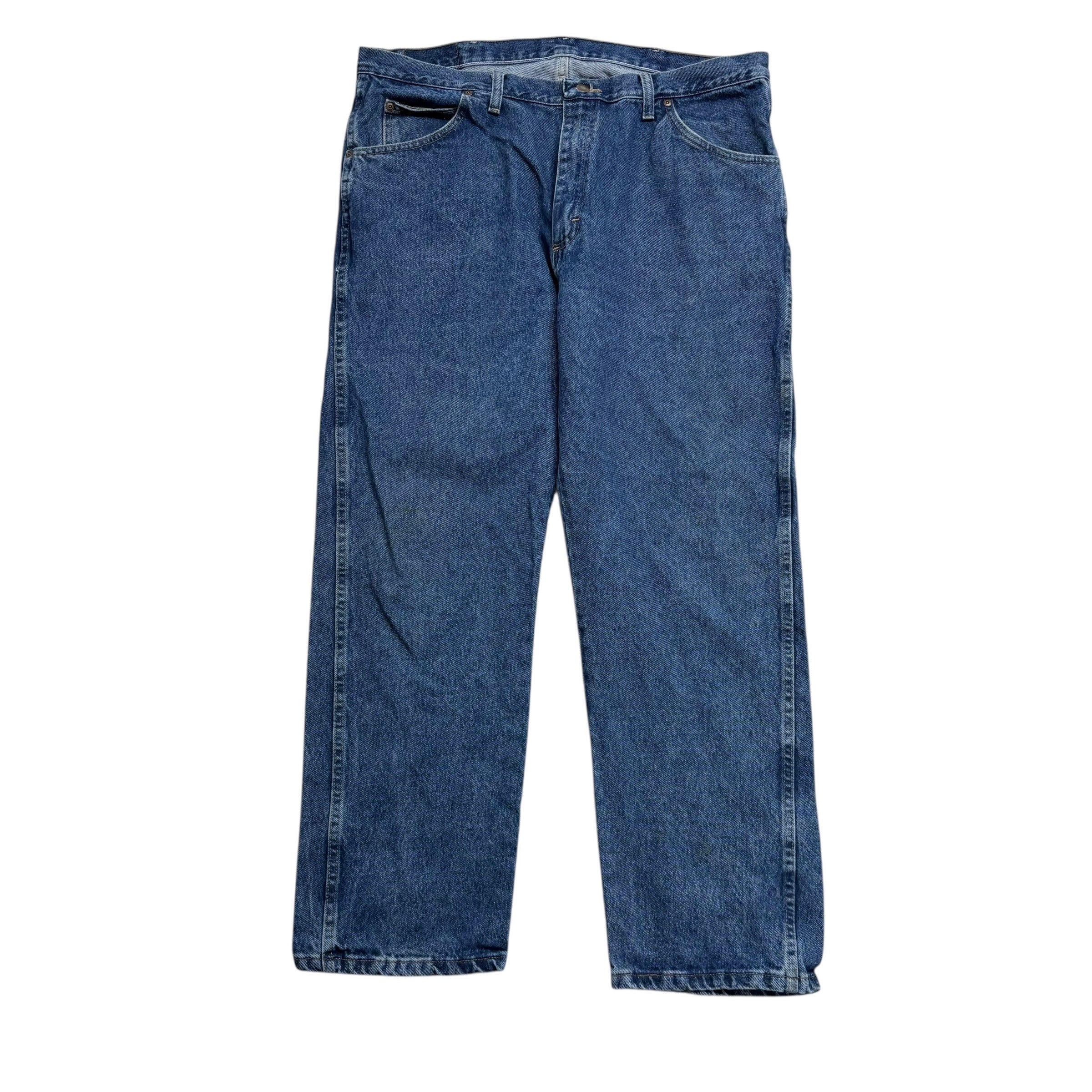 Wrangler Jeans W40 L30 Mens Mid Blue Regular Straight Fit Denim