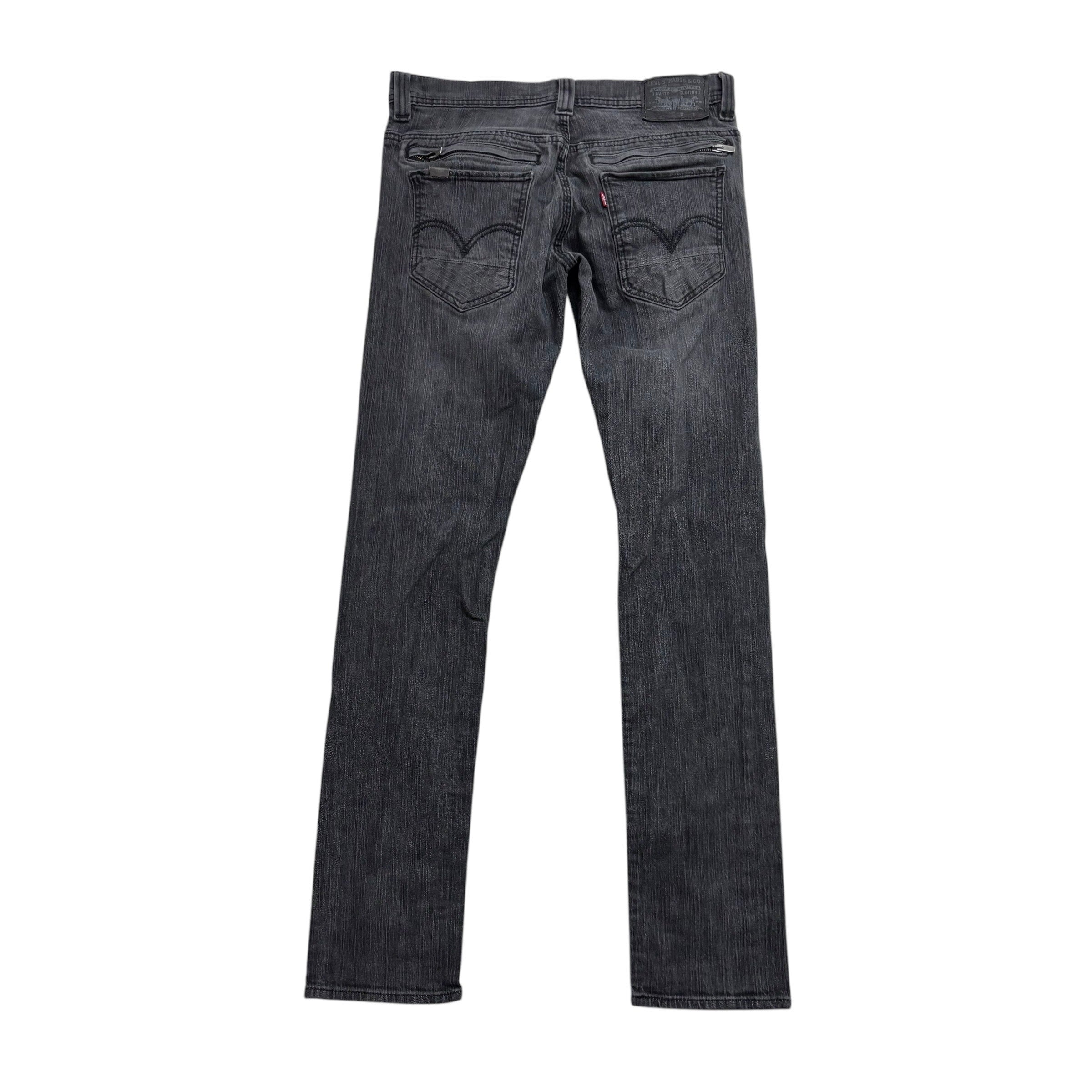 Levis 511 Jeans W32 L34 Mens Grey Slim Fit Stretch Vintage Denim (E)