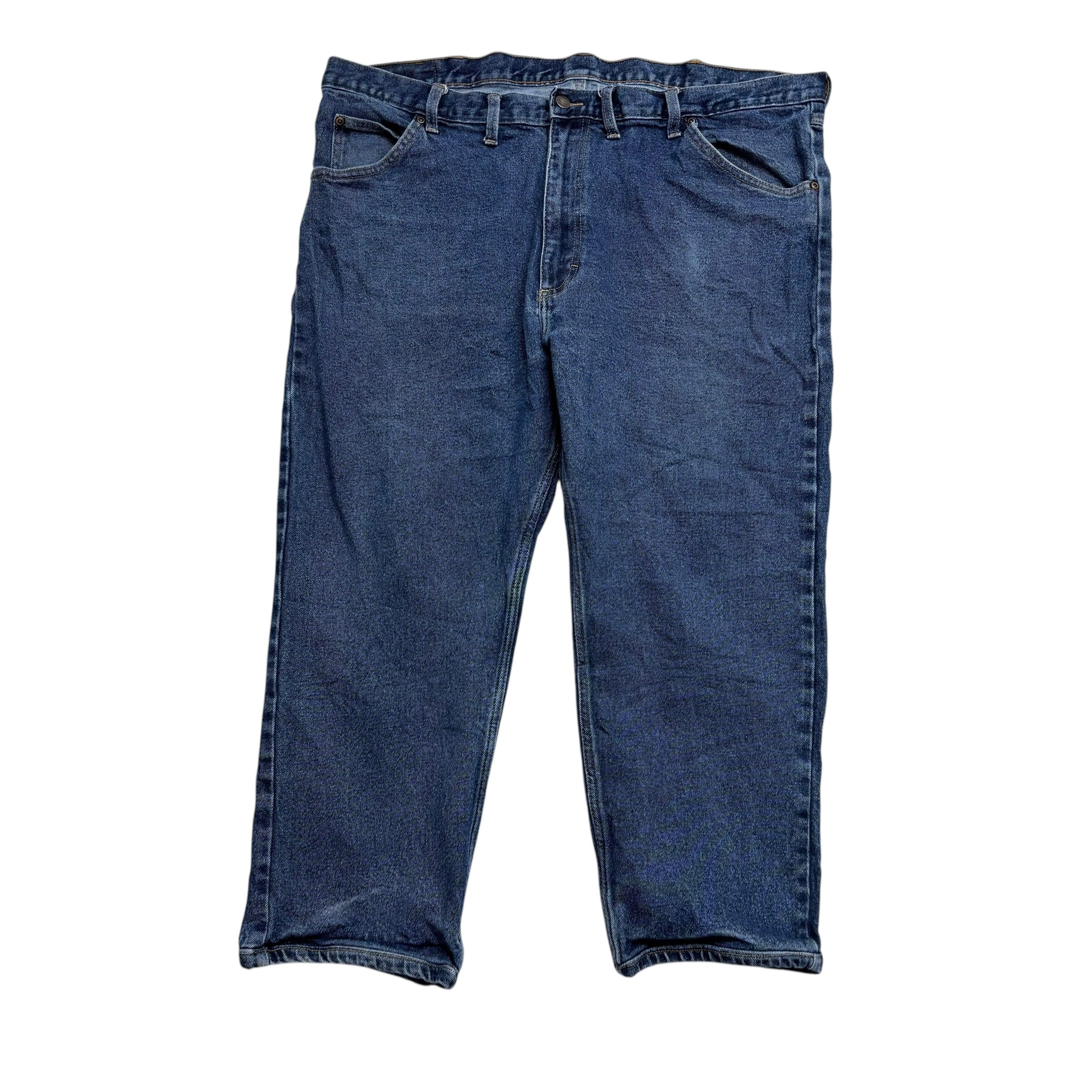 Wrangler Jeans W44 L25 Mens Mid Blue Regular Straight Fit Stretch Denim (E)