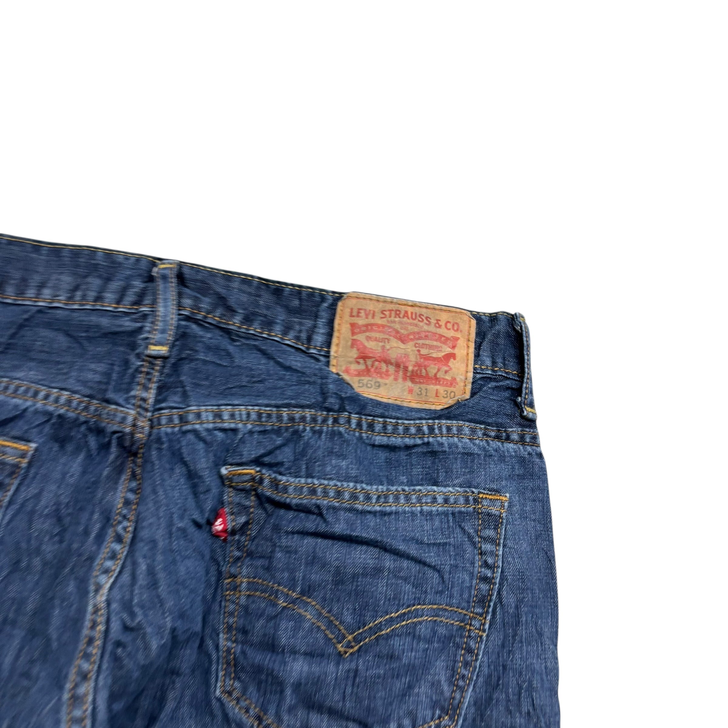 Levis 569 Jeans W31 L28 Mens Dark Blue Baggy Relaxed Straight Fit Denim