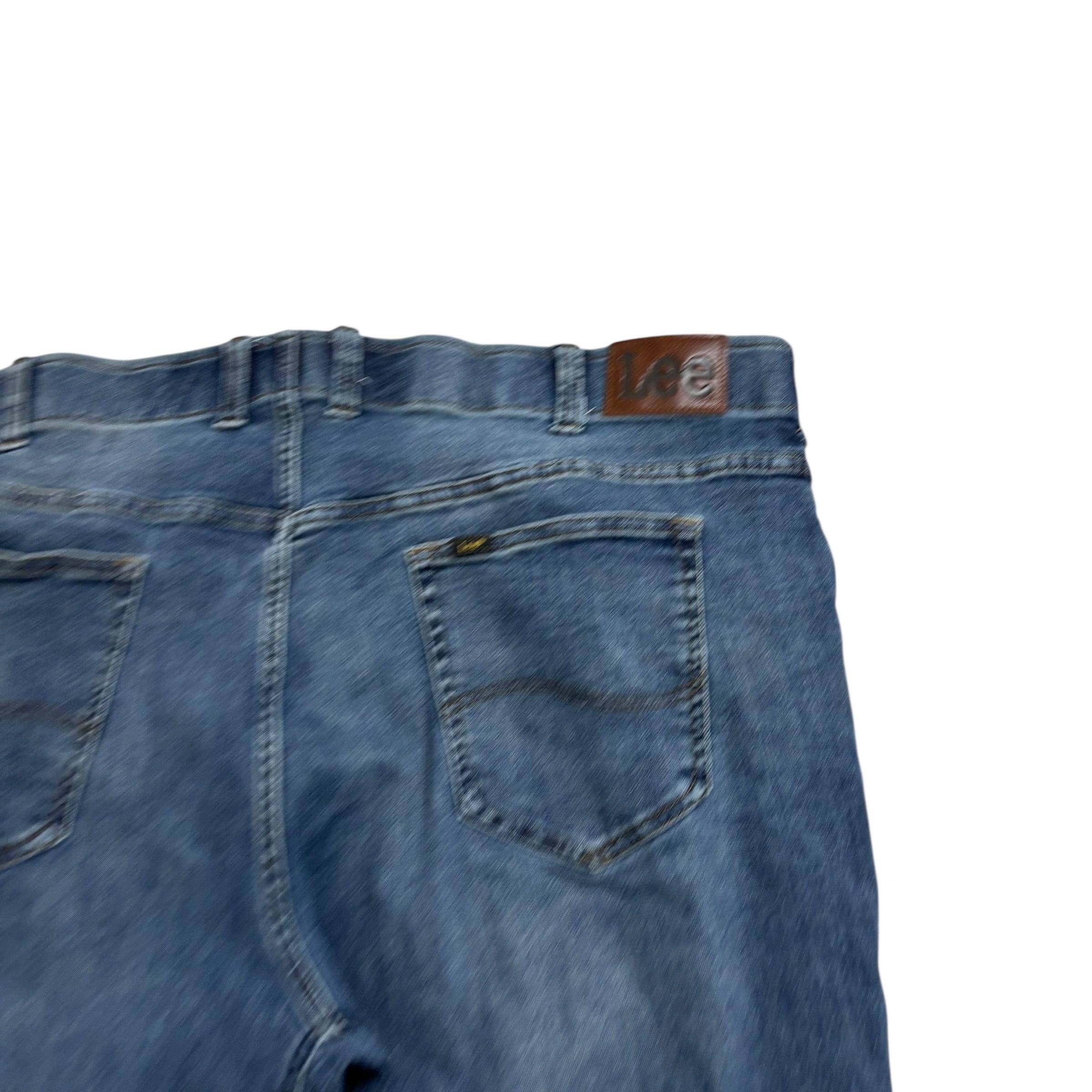 Lee Jeans W46 L29 Mens Mid Blue Relaxed Straight Fit Stretch Denim (E)
