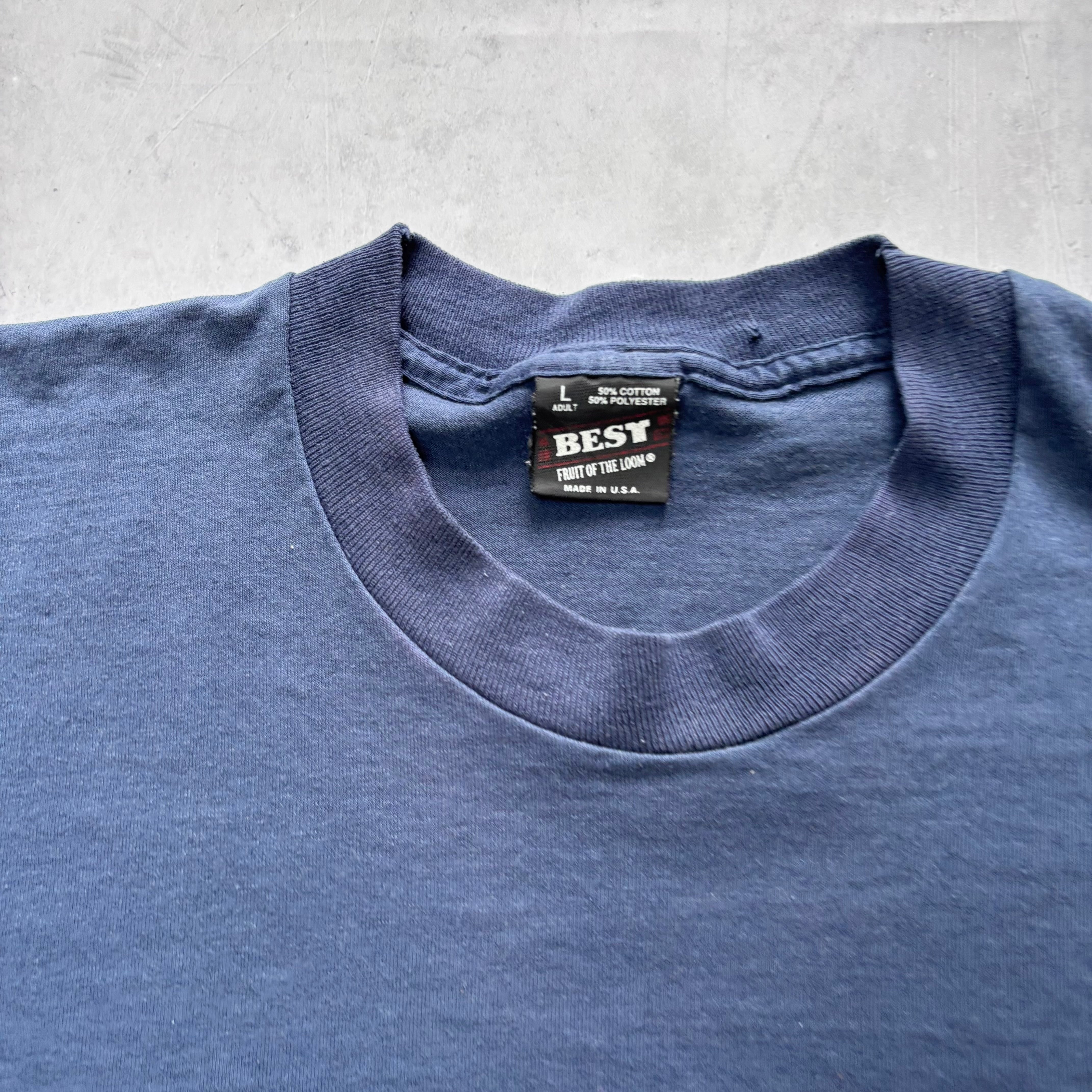 Vintage T Shirt Mens Medium Navy Single Stitch Graphic Print 90s