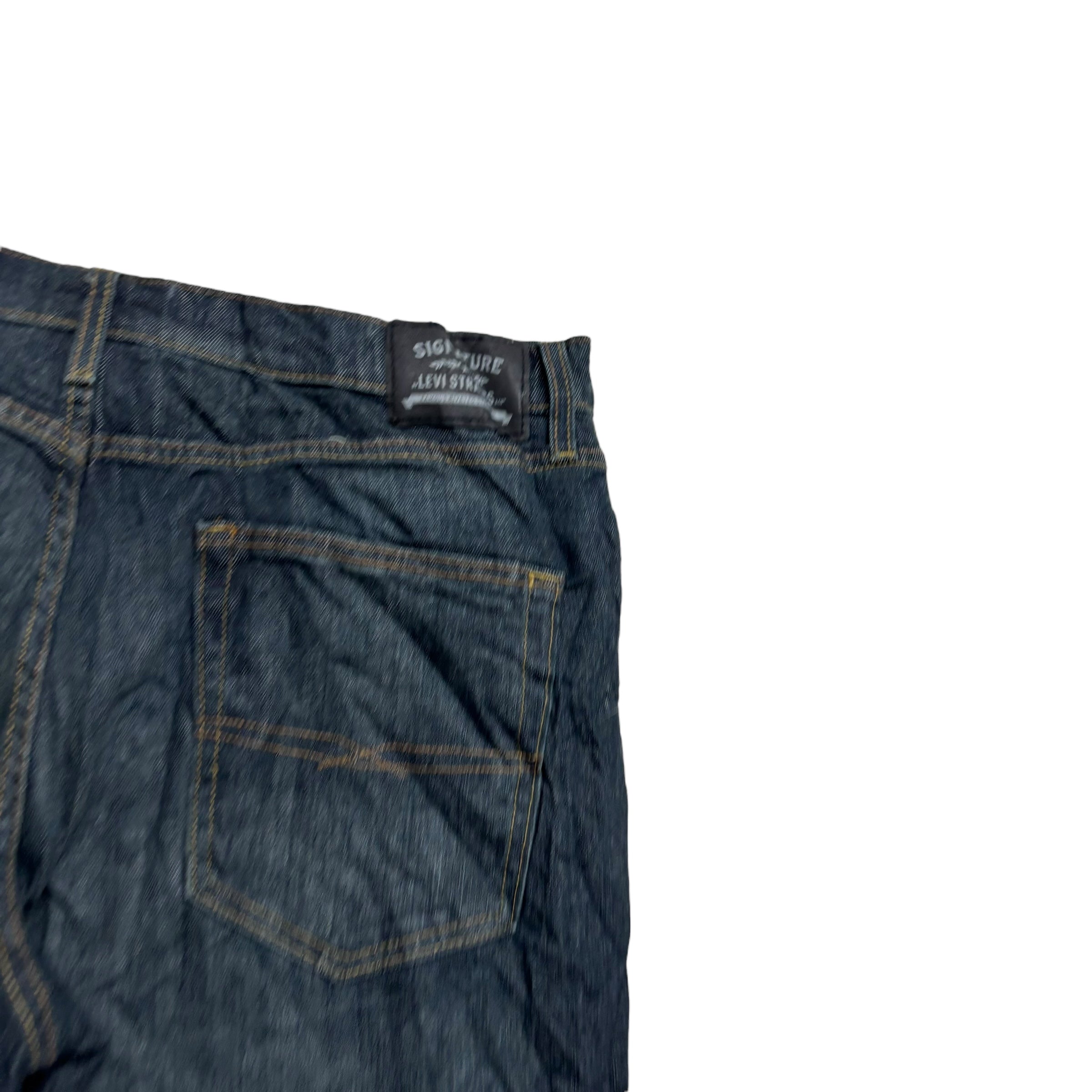 Levis Signature Jeans W38 L30 Mens Dark Blue Regular Tapered Fit Stretch