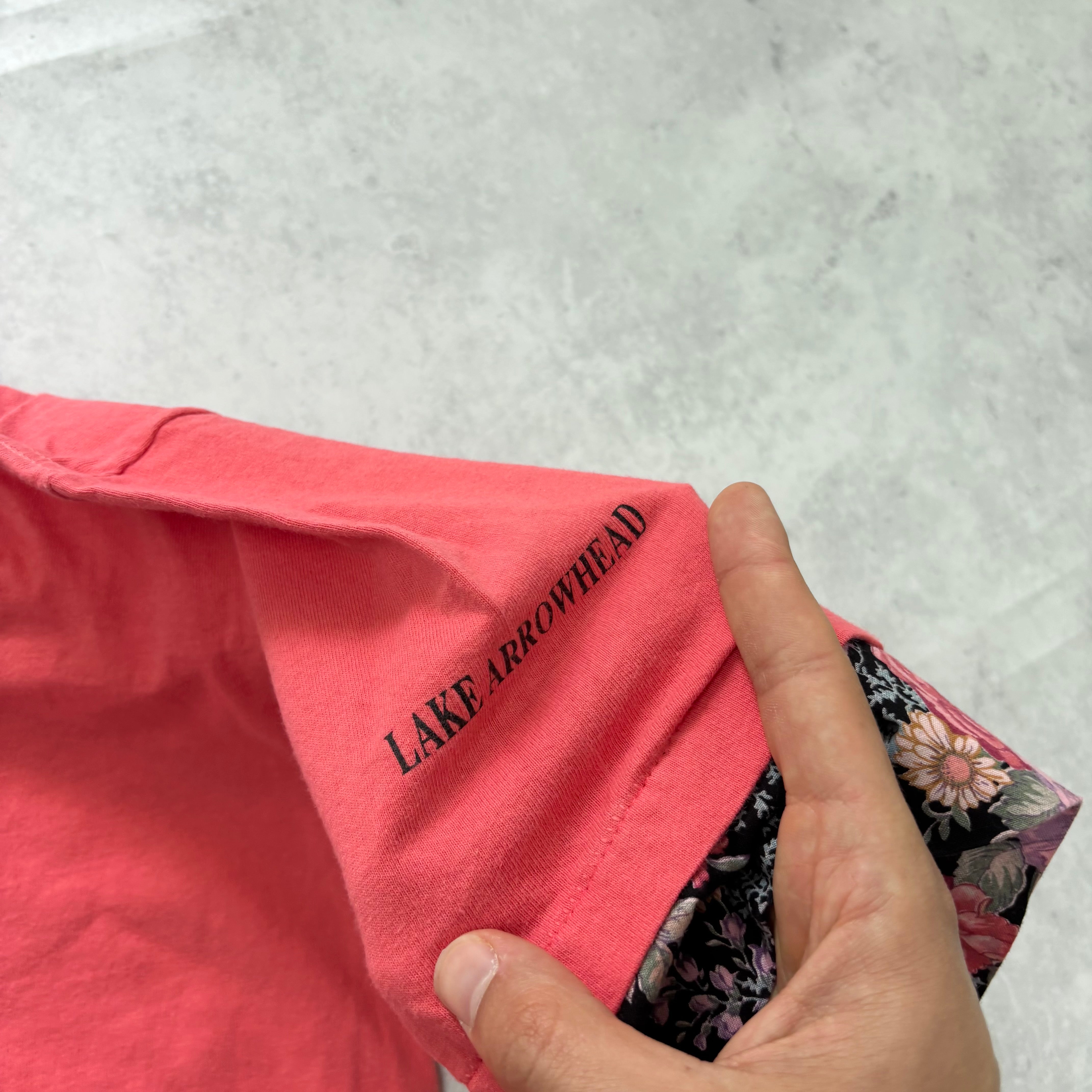 Vintage T Shirt Mens Medium Pink Single Stitch Graphic Print 90s Flowers