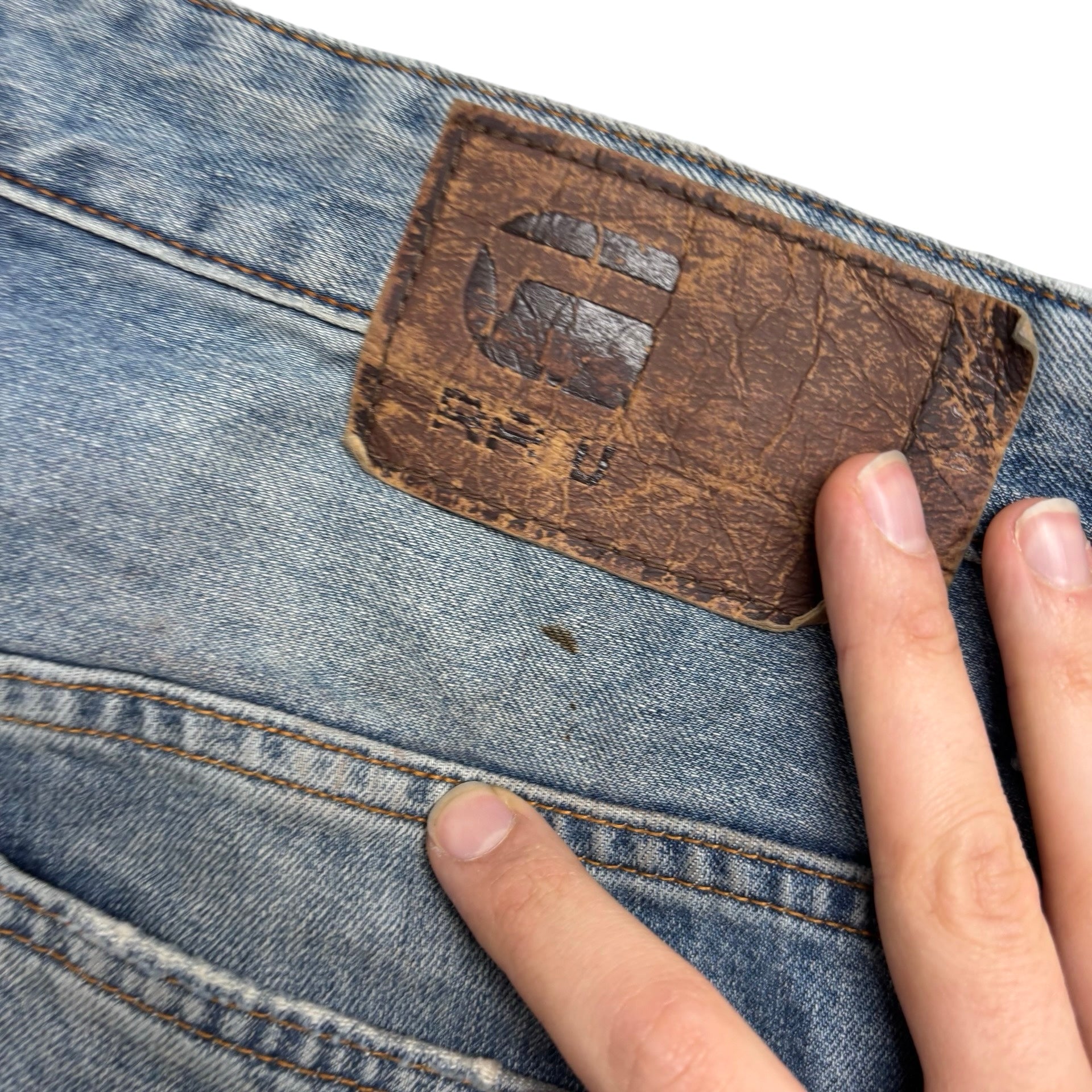 G Star Stean Jeans W30 L34 Mens Mid Blue Regular Tapered Fit Denim