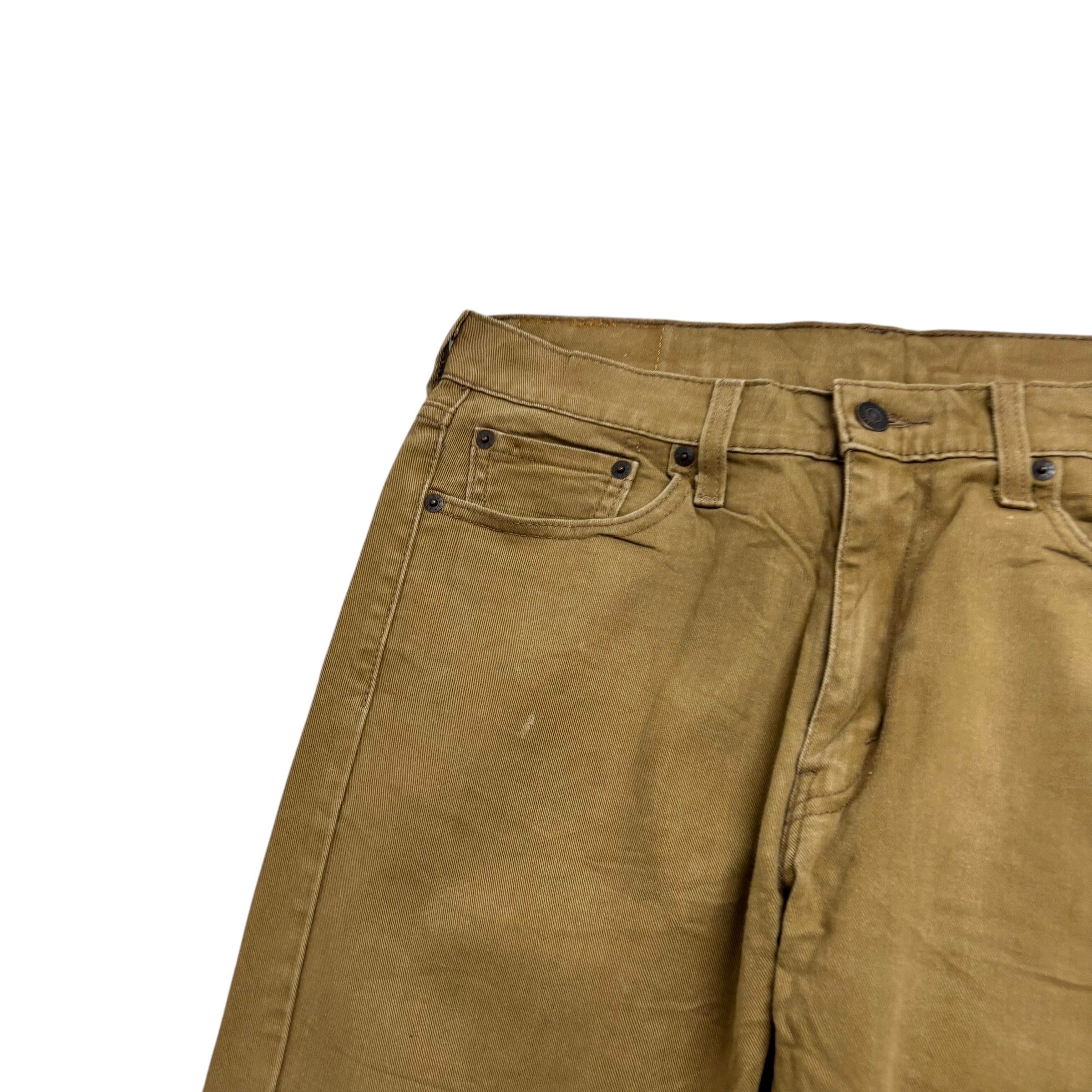 Levis 513 Jeans W32 L32 Mens Tan Slim Straight Fit Stretch Denim