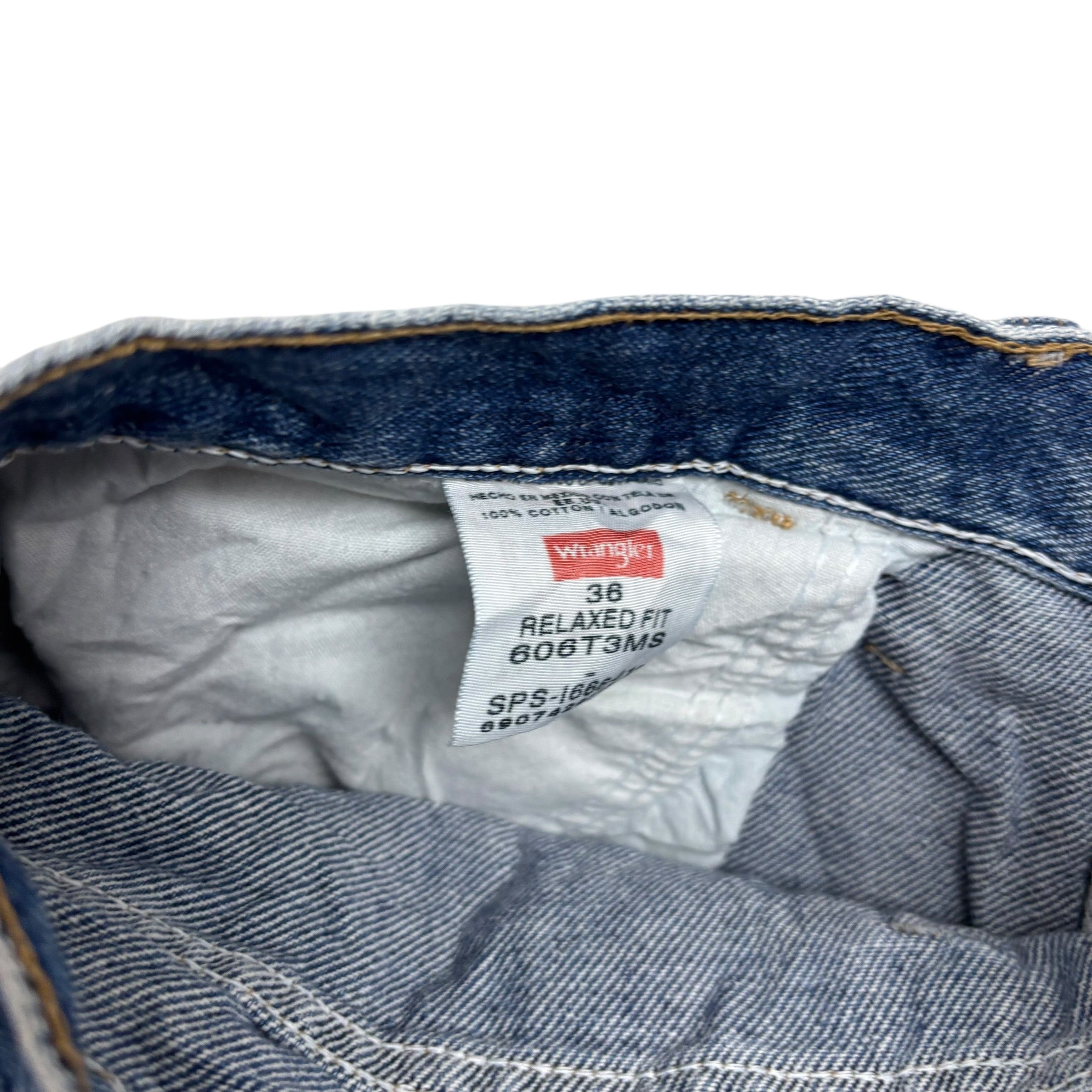 Wrangler Baggy Jorts W36 Mens Denim Shorts Mid Blue Relaxed Fit (E)