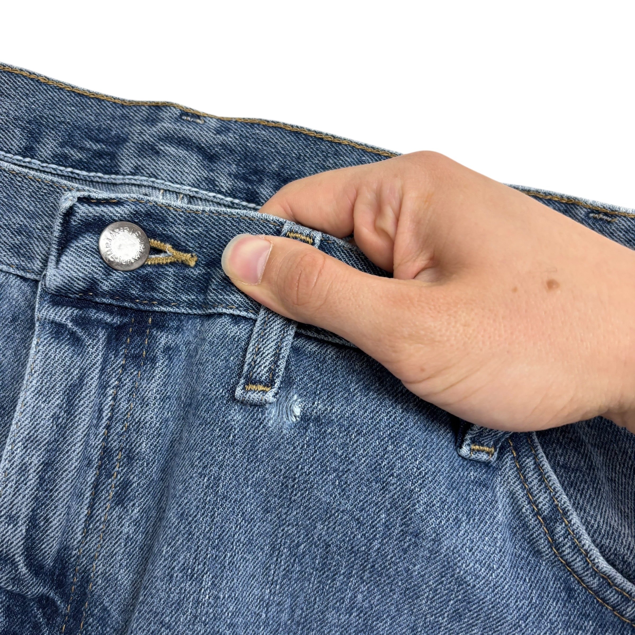 Wrangler Jeans W44 L29 Mens Mid Blue Relaxed Straight Fit Denim (F)