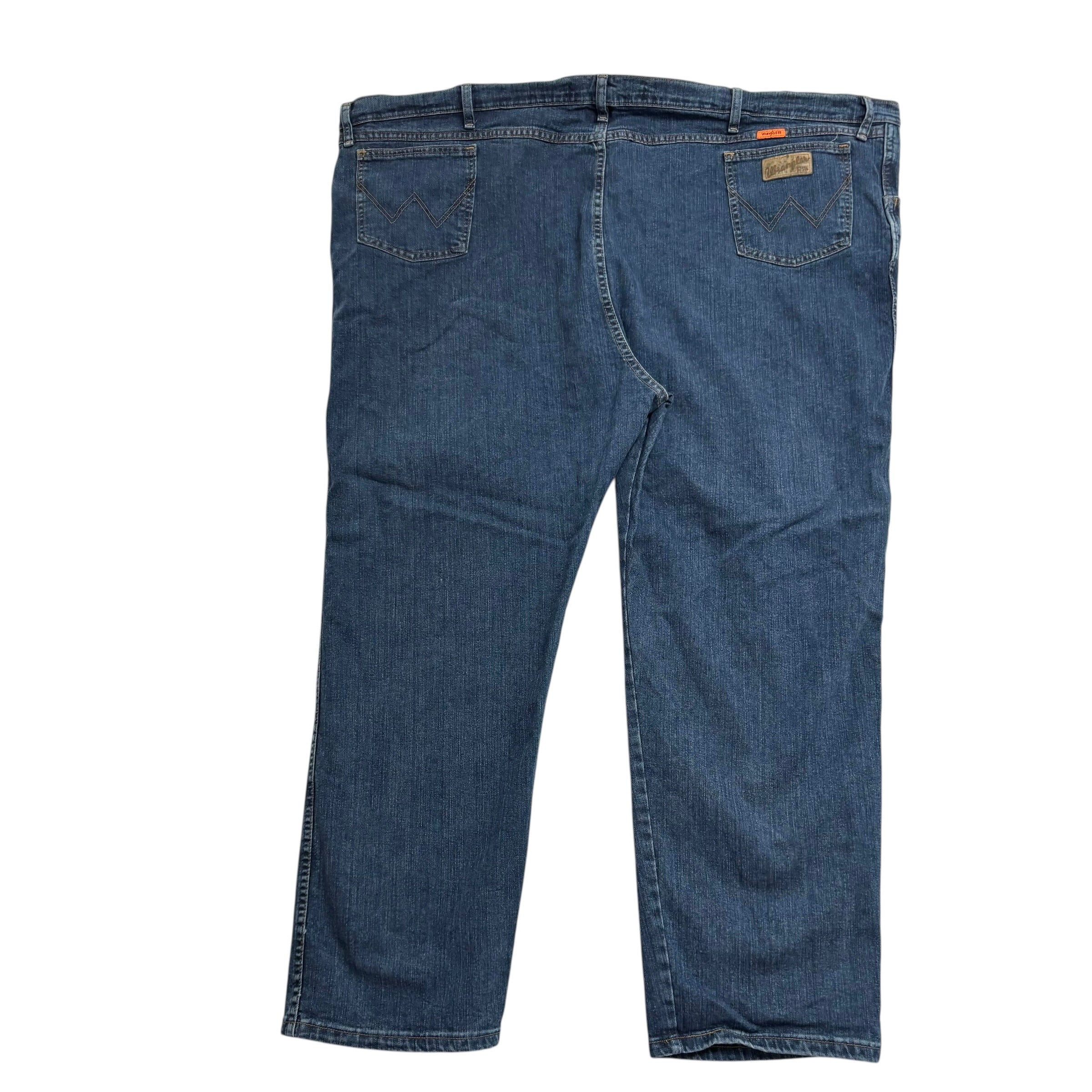 Wrangler Jeans W58 L30 Mens Dark Blue Regular Straight Fit Stretch Denim (E)