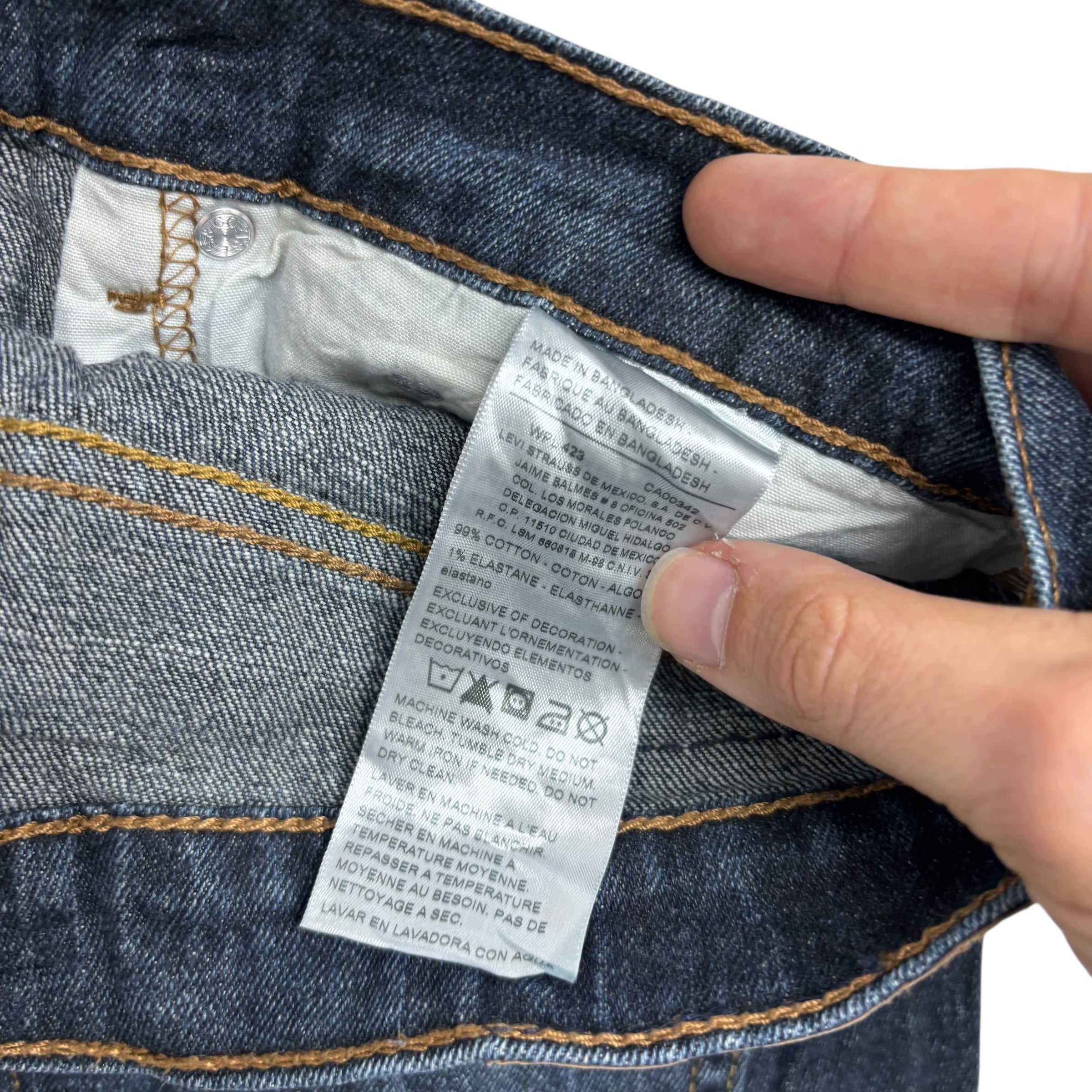Levis Signature Jeans W36 L30 Mens Dark Blue Relaxed Baggy Fit Stretch (E)