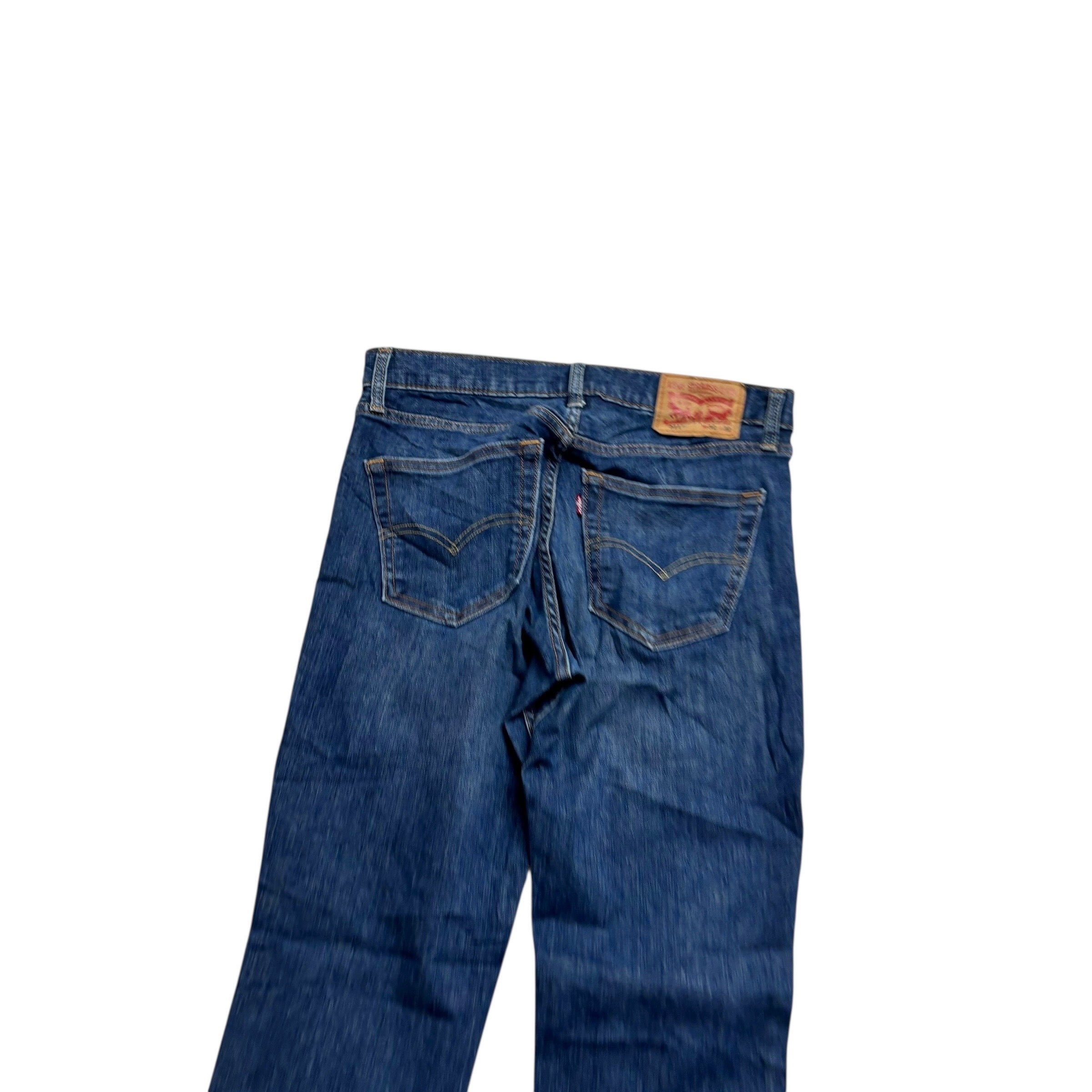 Levis 511 Jeans W32 L32 Mens Dark Blue Slim Fit Stretch Denim (E)