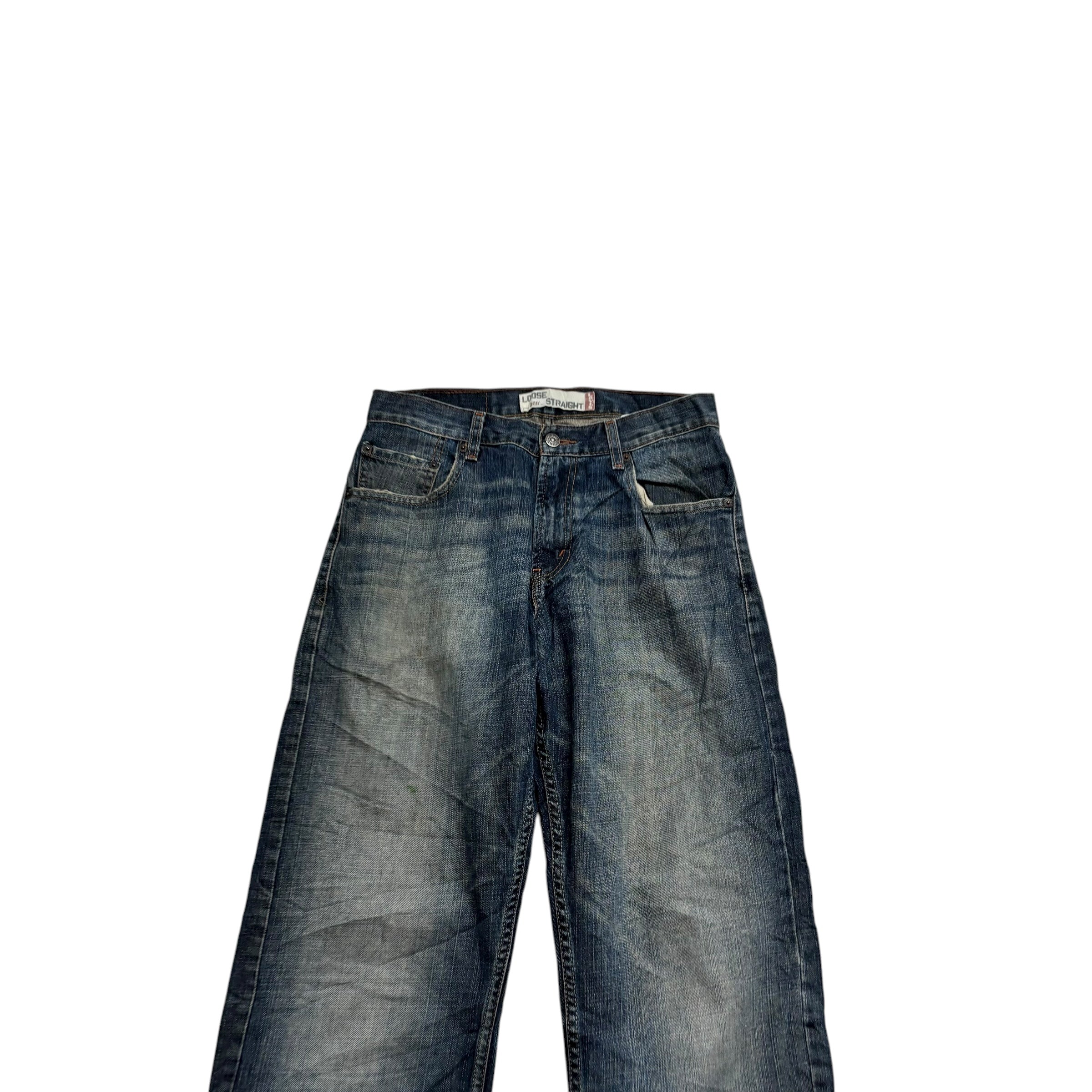 Levis 569 Jeans W30 L30 Mens Dark Blue Baggy Relaxed Straight Vintage Denim (F)