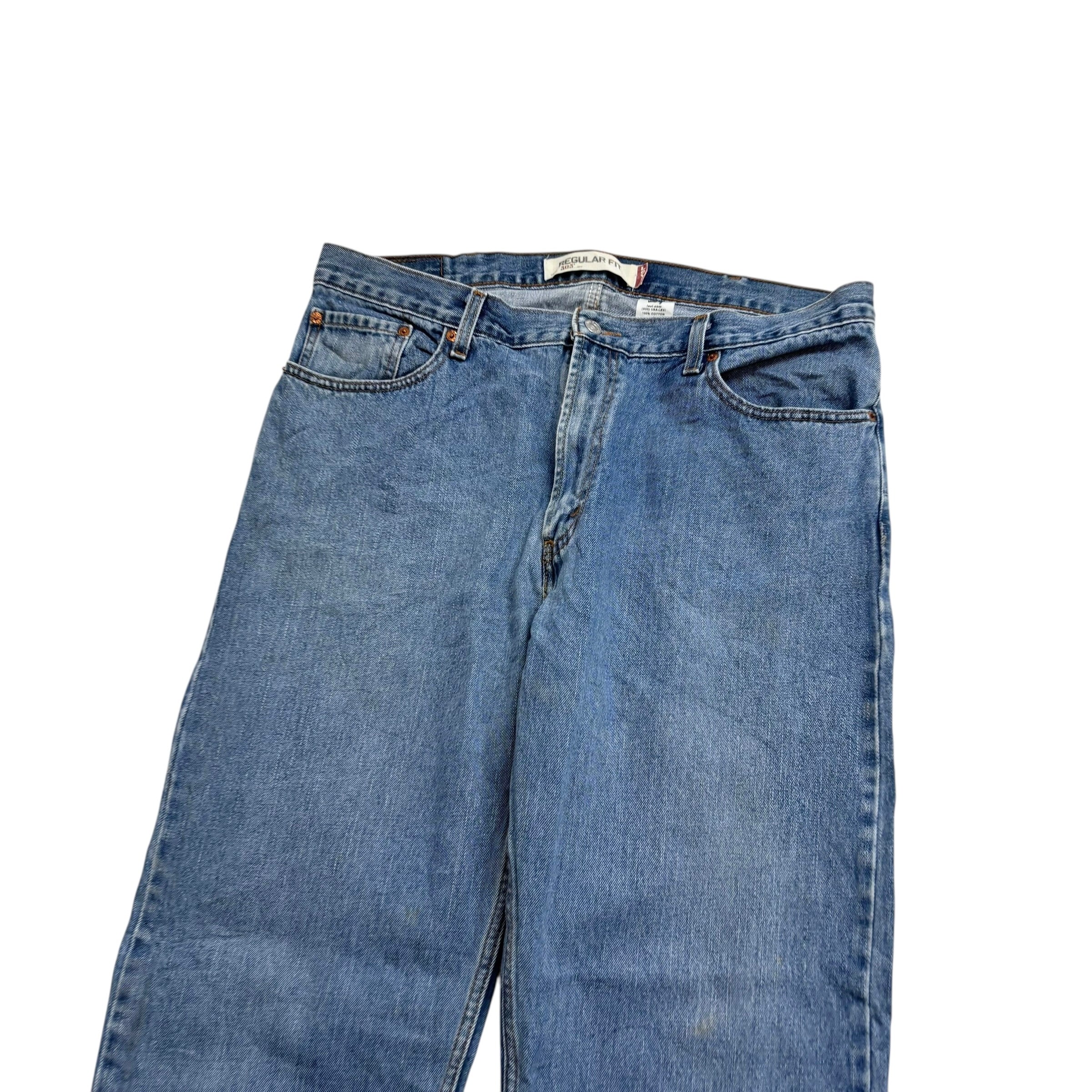 Levis 505 Jeans W38 L32 Mens Mid Blue Regular Straight Fit Vintage Denim