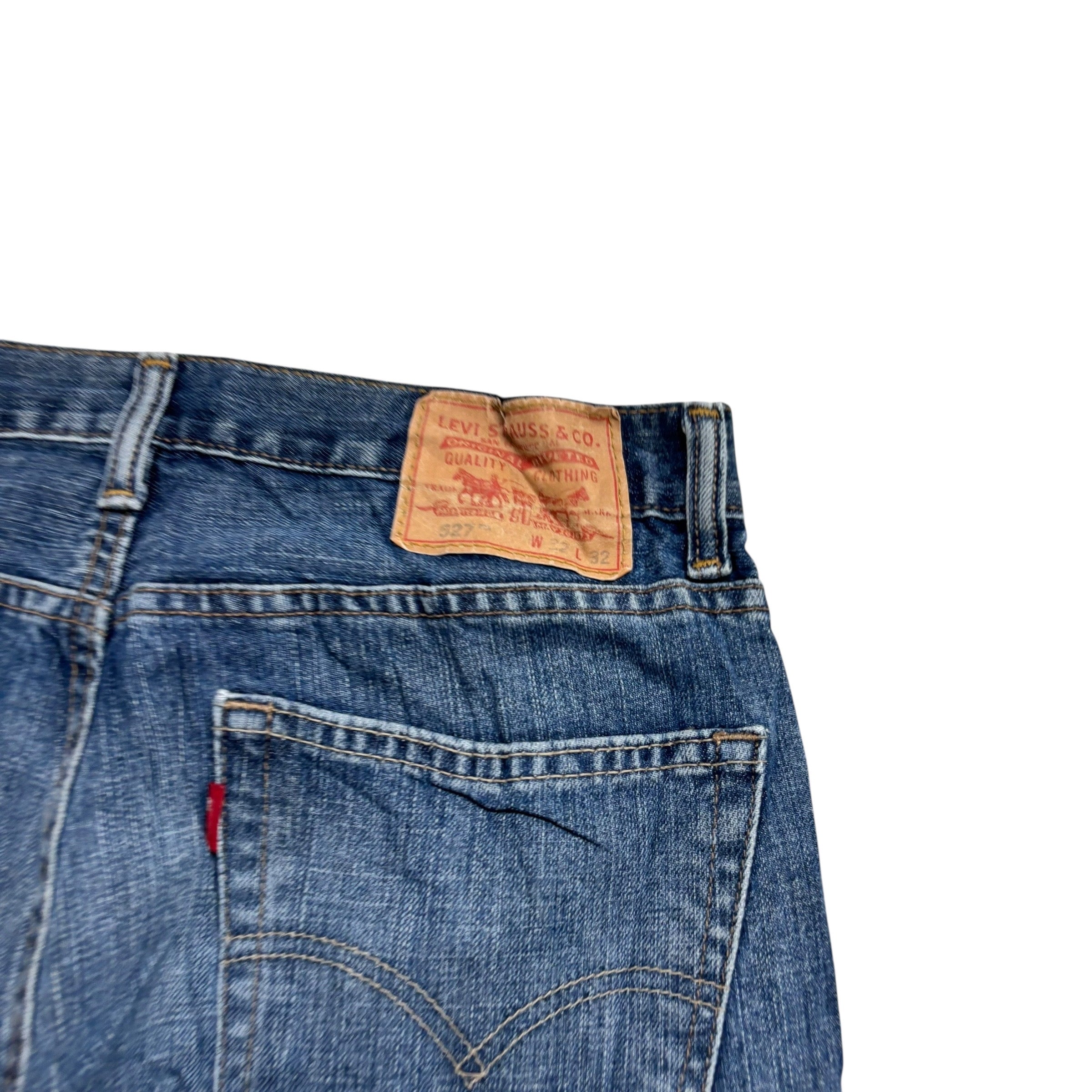 Levis 527 Jeans W32 L33 Mens Mid Blue Slim Bootcut Fit Vintage Denim (E)