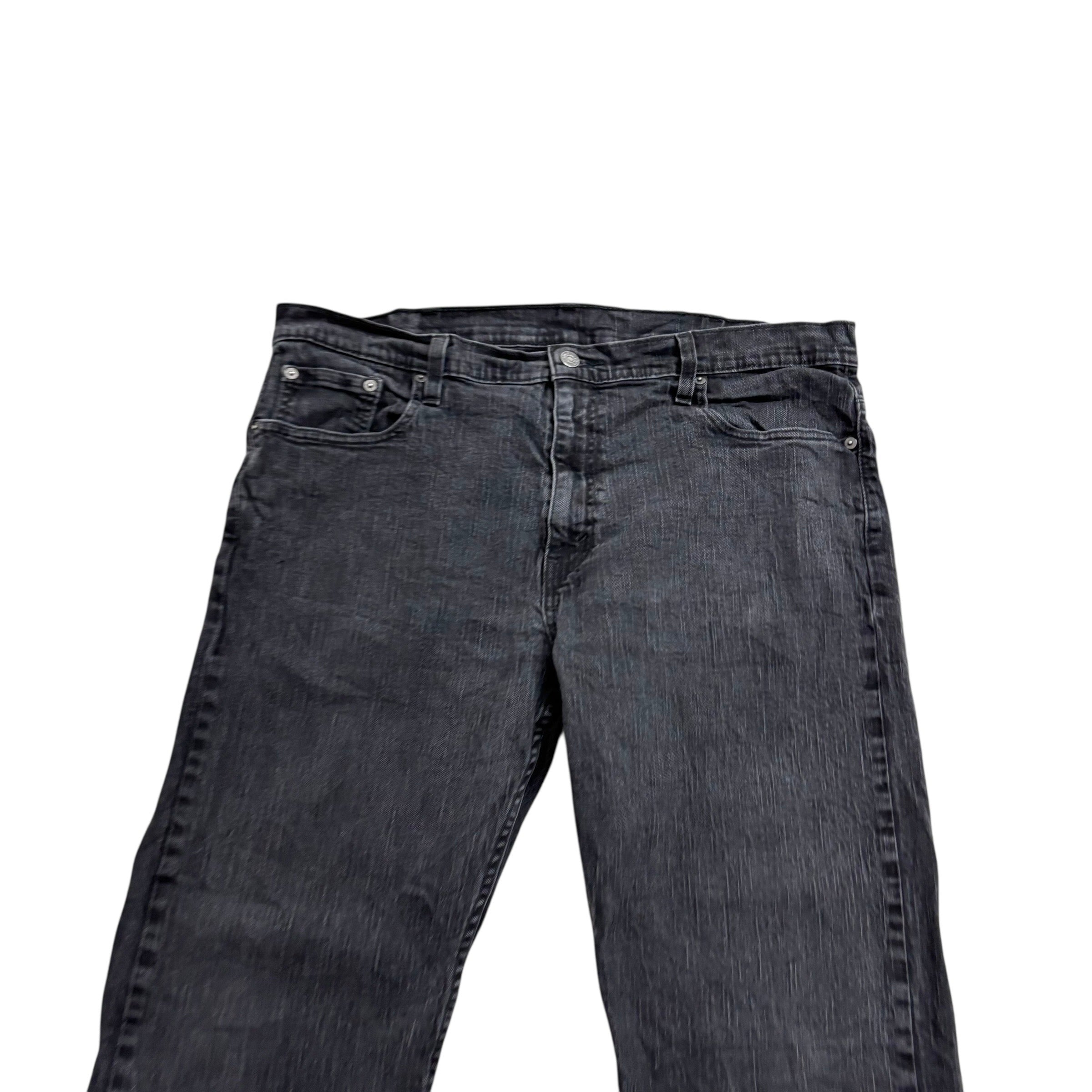 Levis 569 Jeans W38 L29 Mens Black Relaxed Straight Fit Stretch Denim (F)