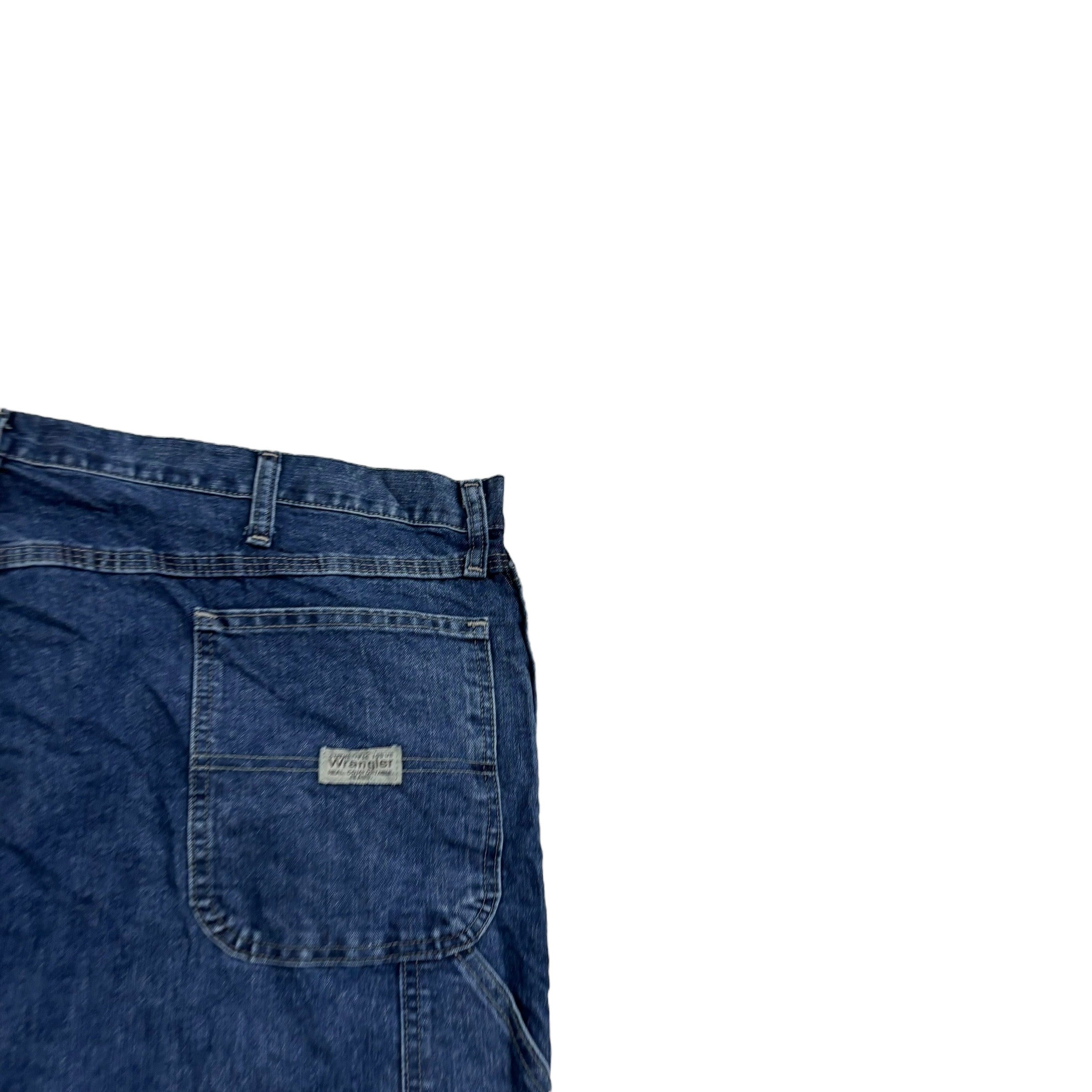 Wrangler Carpenter Jeans W44 L32 Mens Mid Blue Relaxed Straight Fit Denim (E)