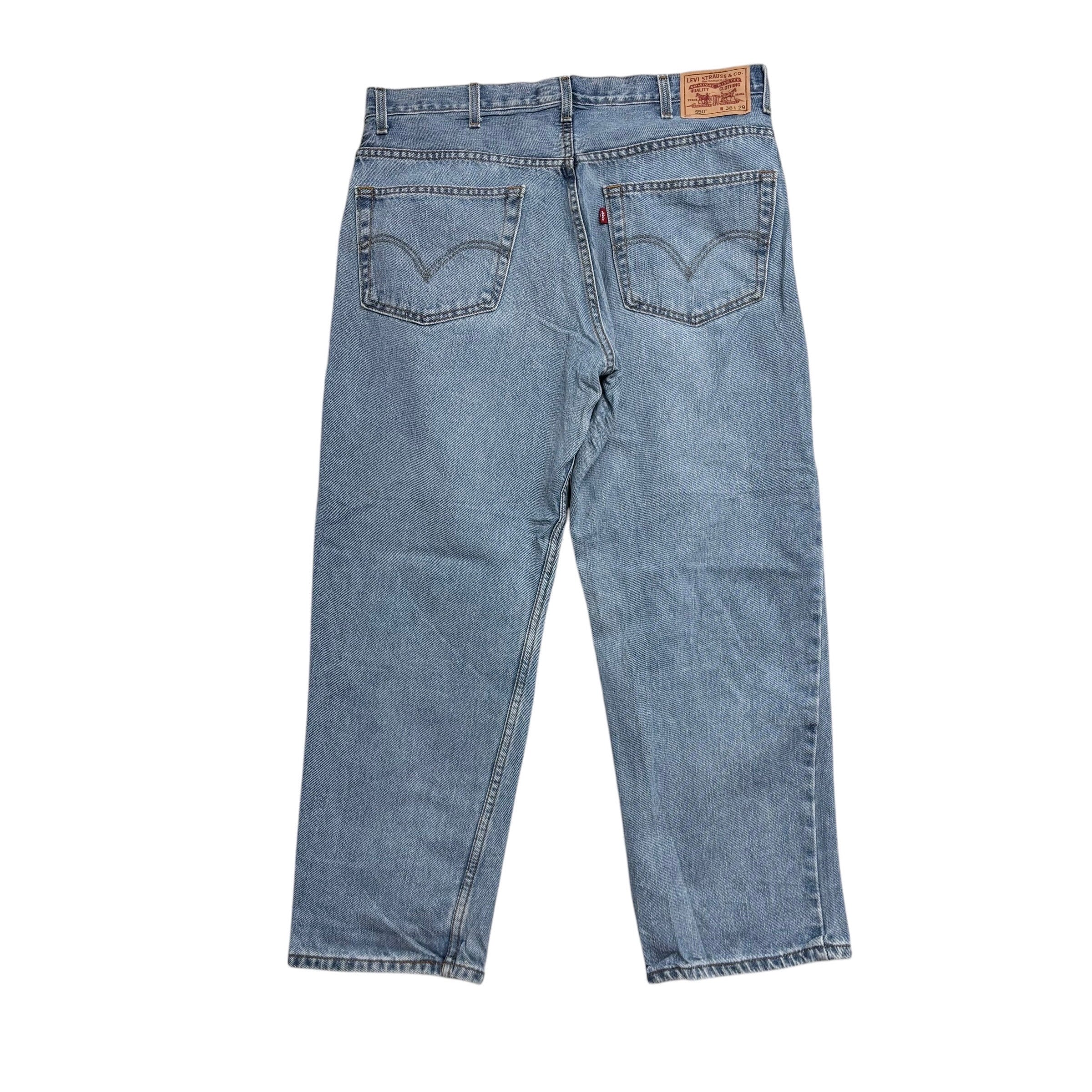Levis 550 Jeans W38 L29 Mens Light Blue Baggy Relaxed Straight Vintage Denim (E)