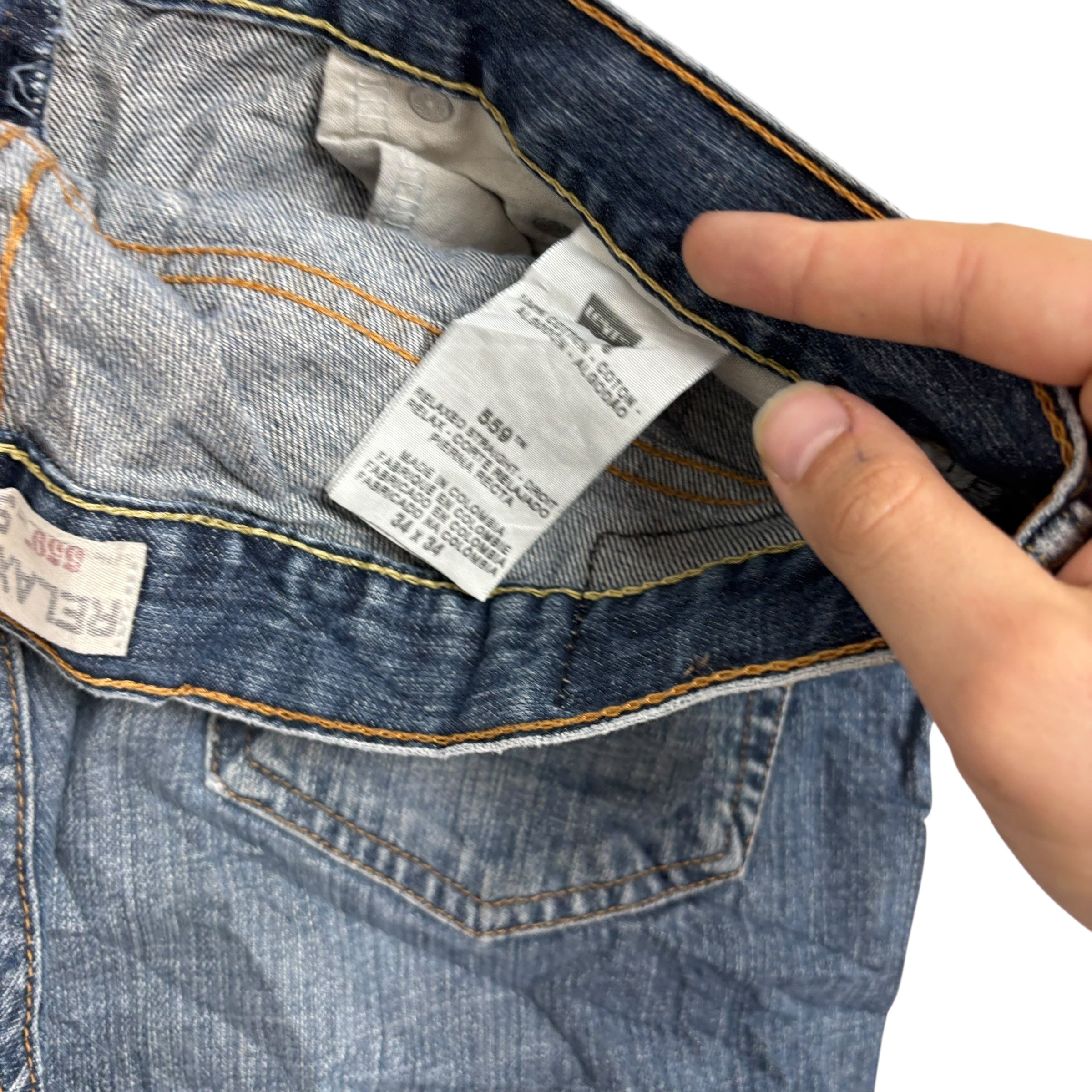 Levis 559 Jeans W34 L34 Mens Mid Blue Baggy Relaxed Straight Fit Vintage