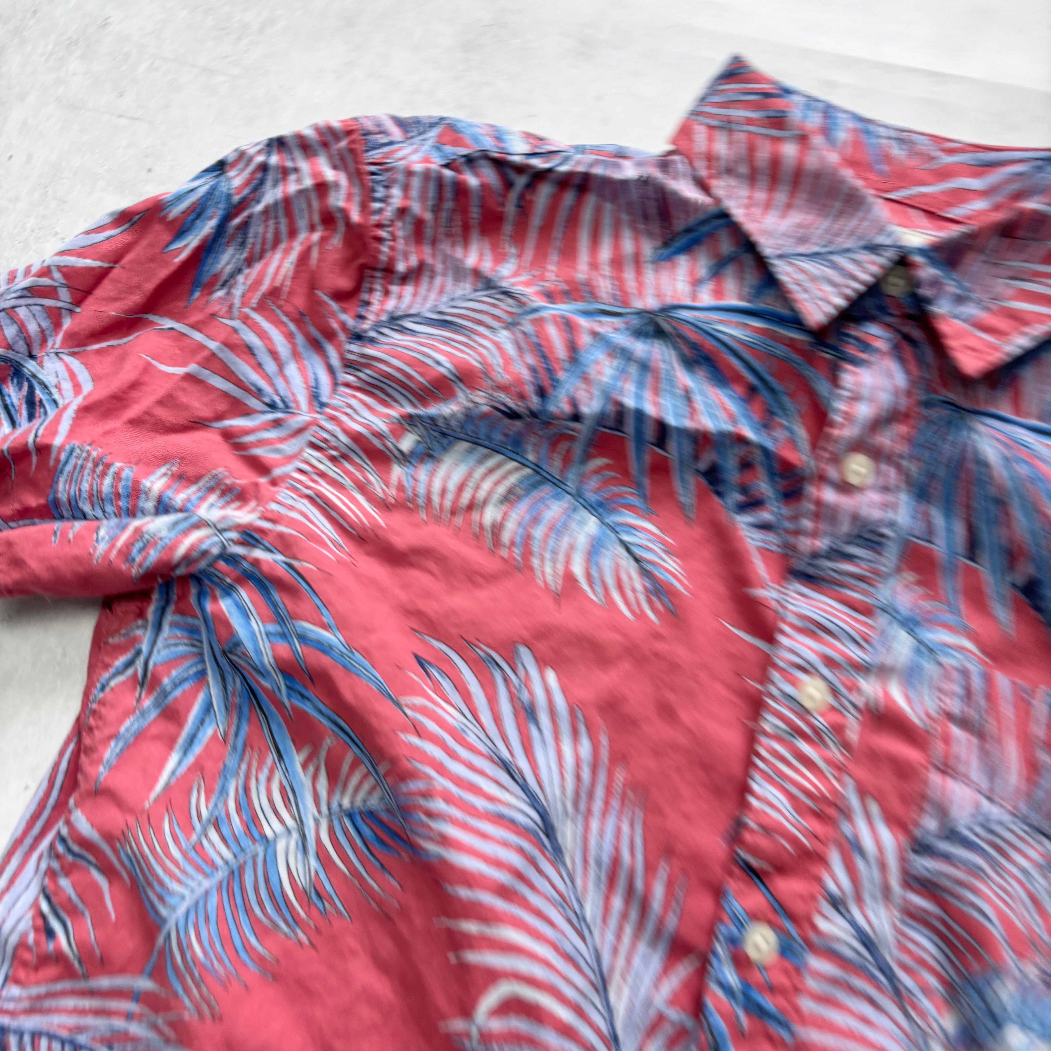 American Eagle Hawaiian Shirt Mens Small Pink Aloha Short Sleeve Cotton (E)