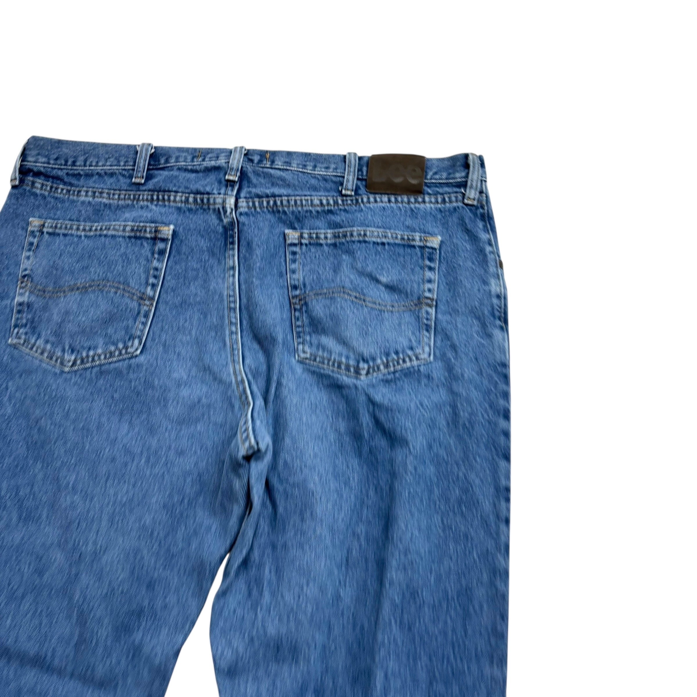 Lee Jeans W42 L30 Mens Regular Straight Fit Mid Blue Vintage Denim