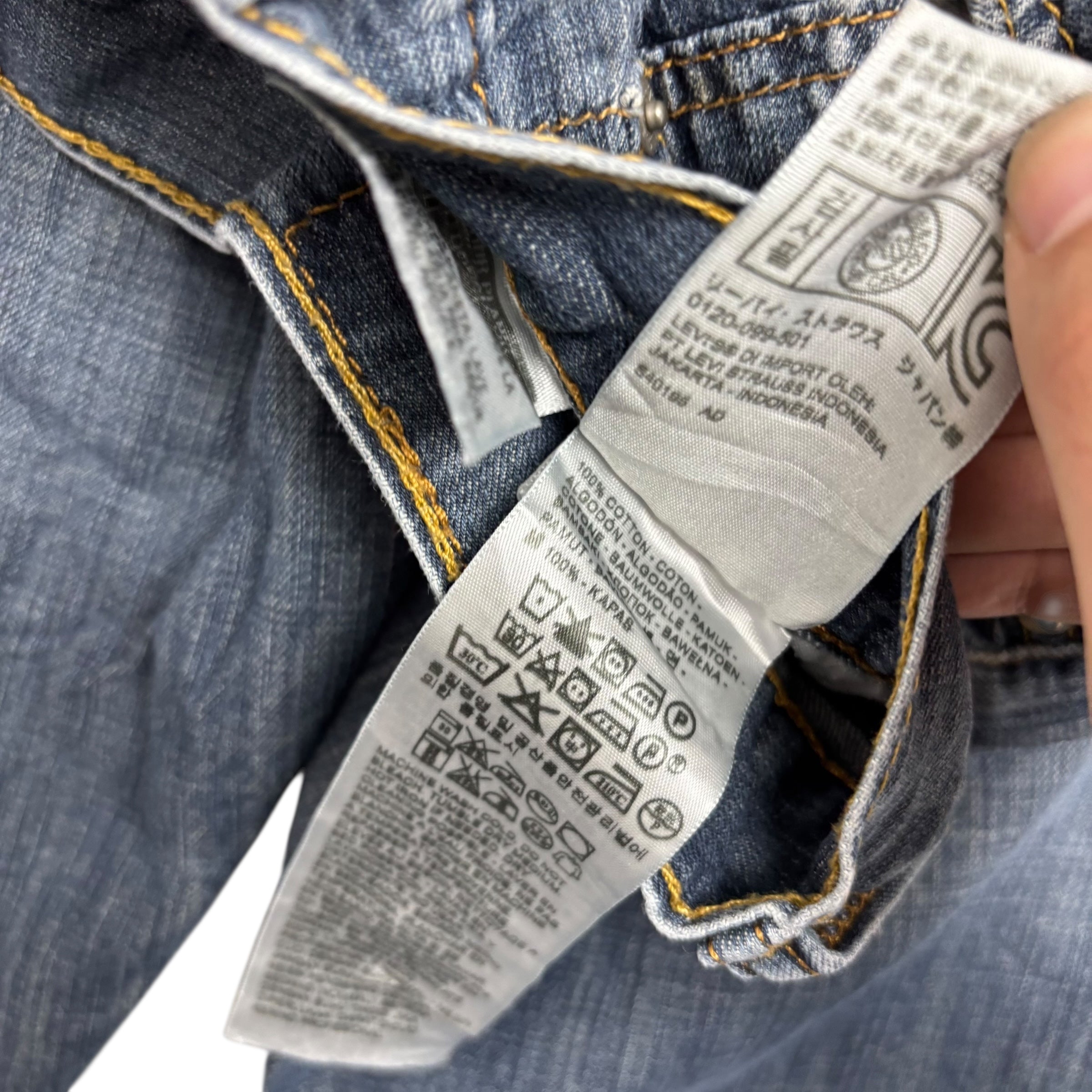 Levis 514 Jeans W32 L30 Mens Mid Blue Regular Straight Fit Denim (E)