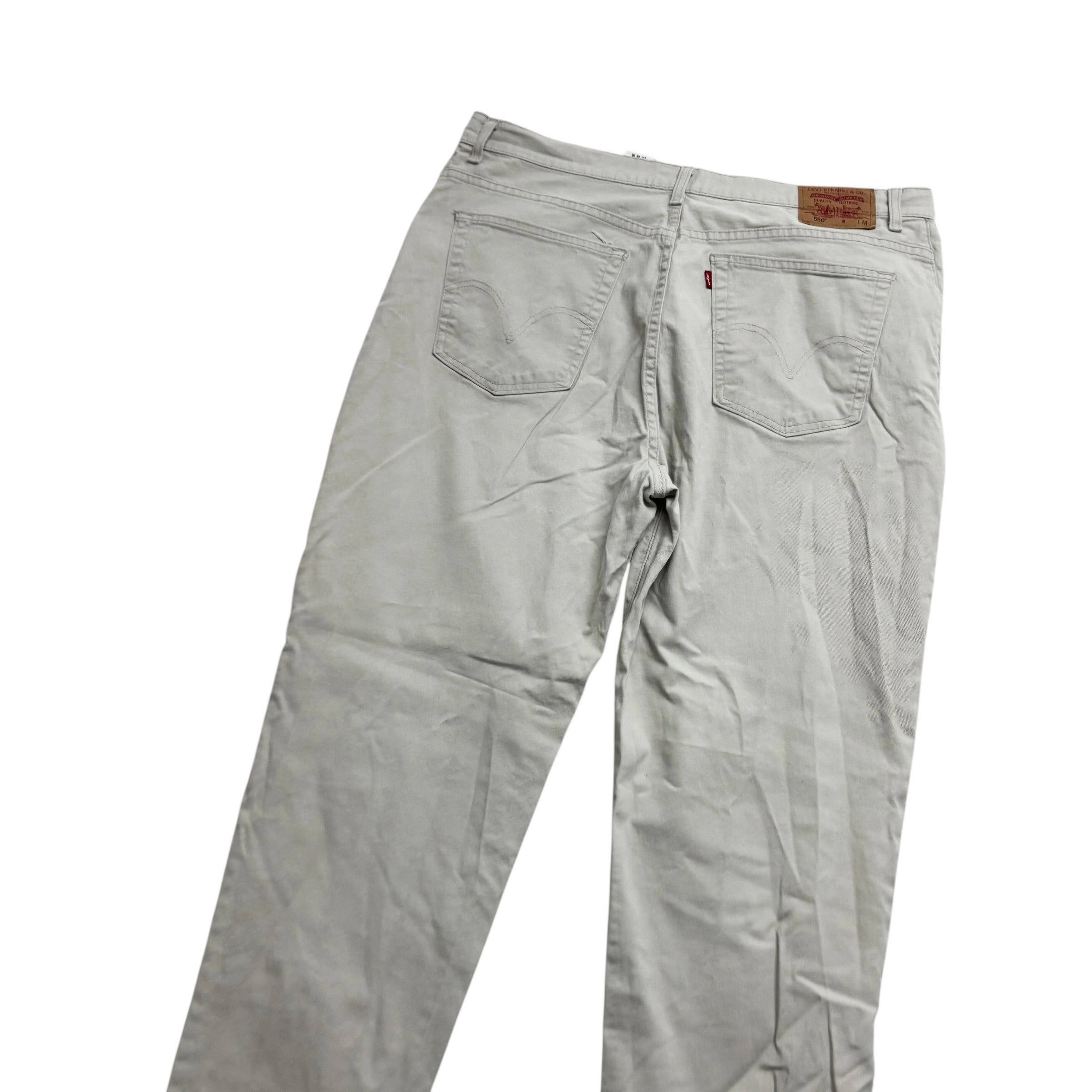 Levis 550 Jeans W40 L30 Womens Cream Relaxed Tapered Vintage Stretch (E)