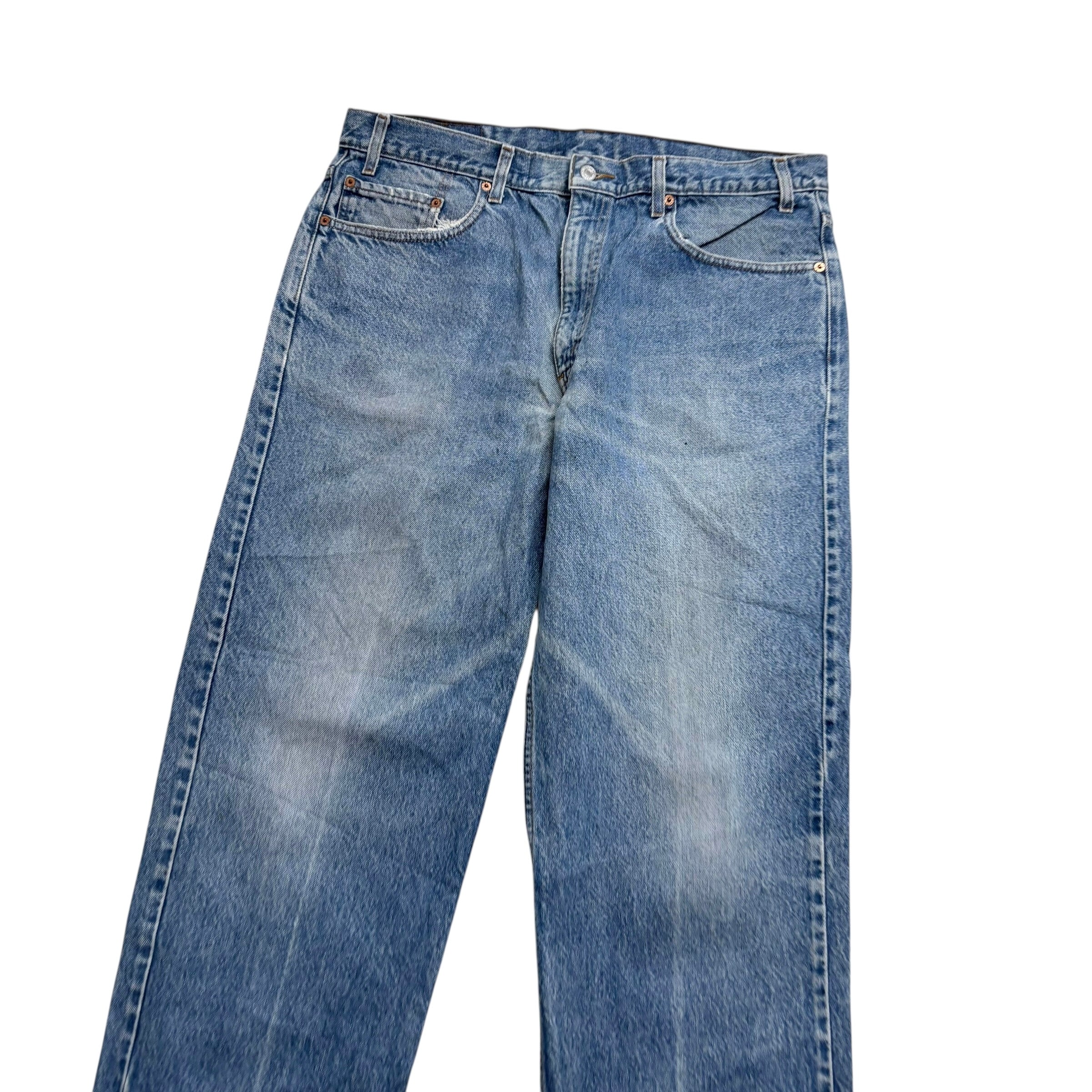 Levis 550 Jeans W38 L32 Mens Light Blue Relaxed Straight Fit Vintage Denim (F)