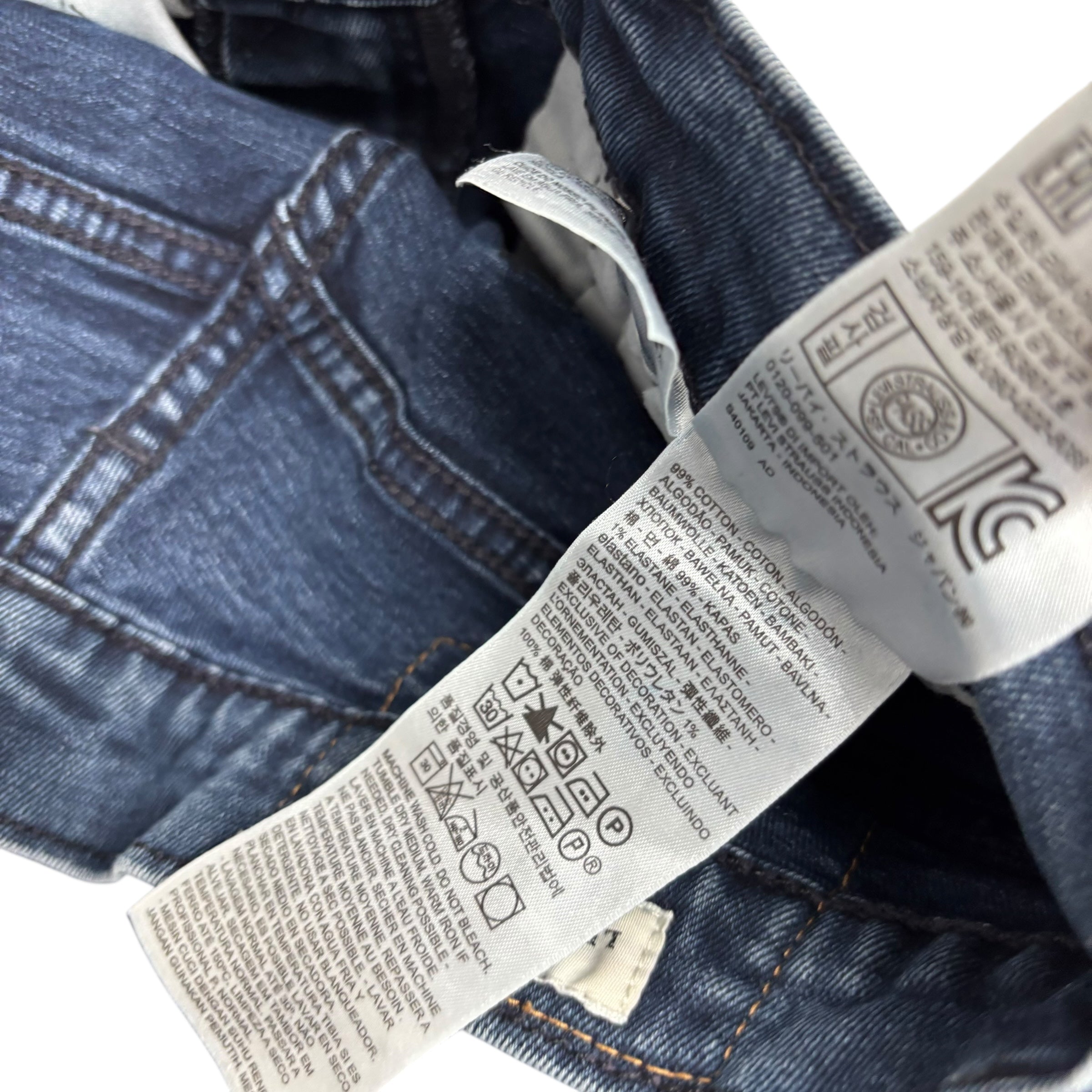 Levis 513 Jeans W28 L31 Mens Navy Blue Slim Straight Stretch Premium Denim (E)