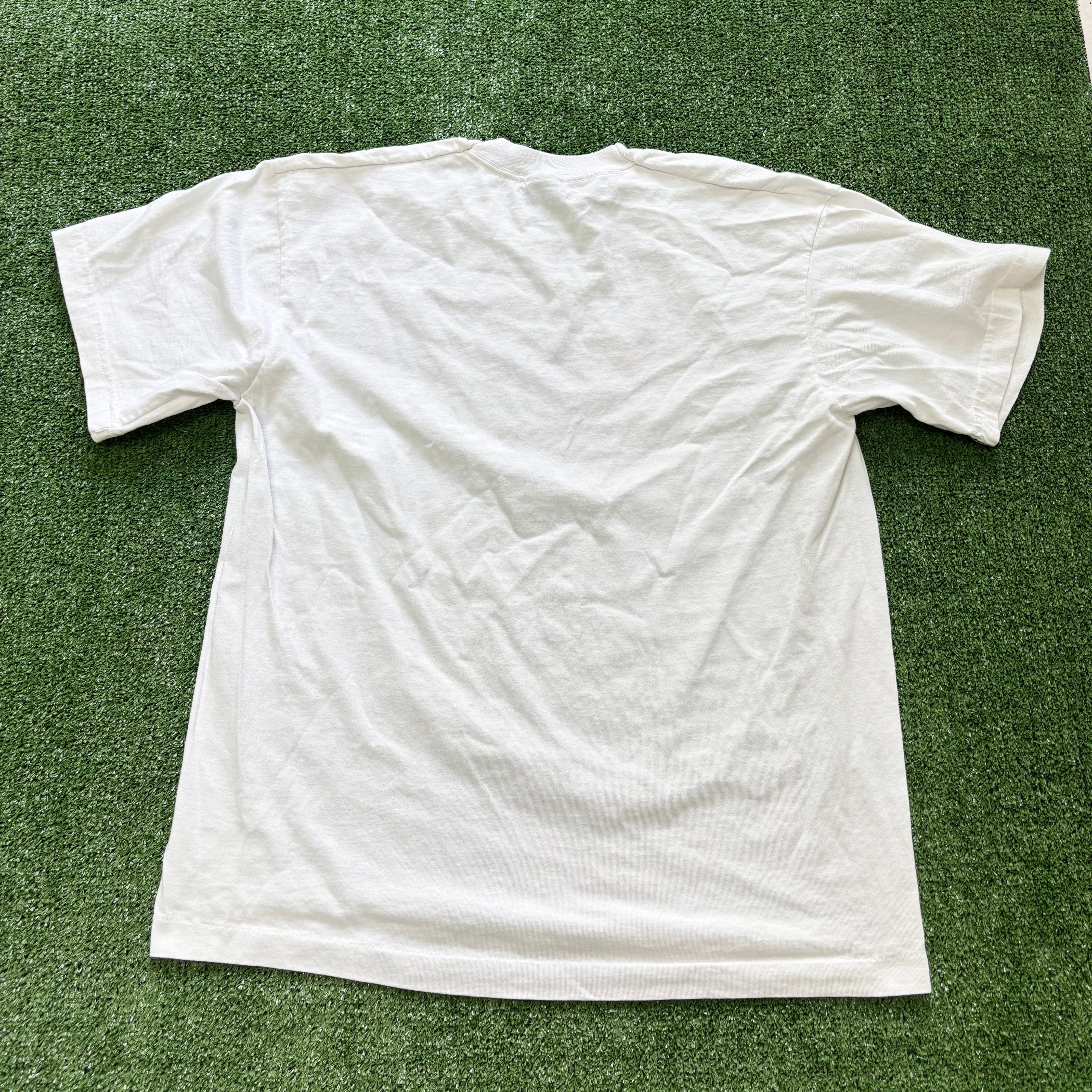 Vintage T Shirt Mens Large White Single Stitch Graphic Print 90s Fido Dido