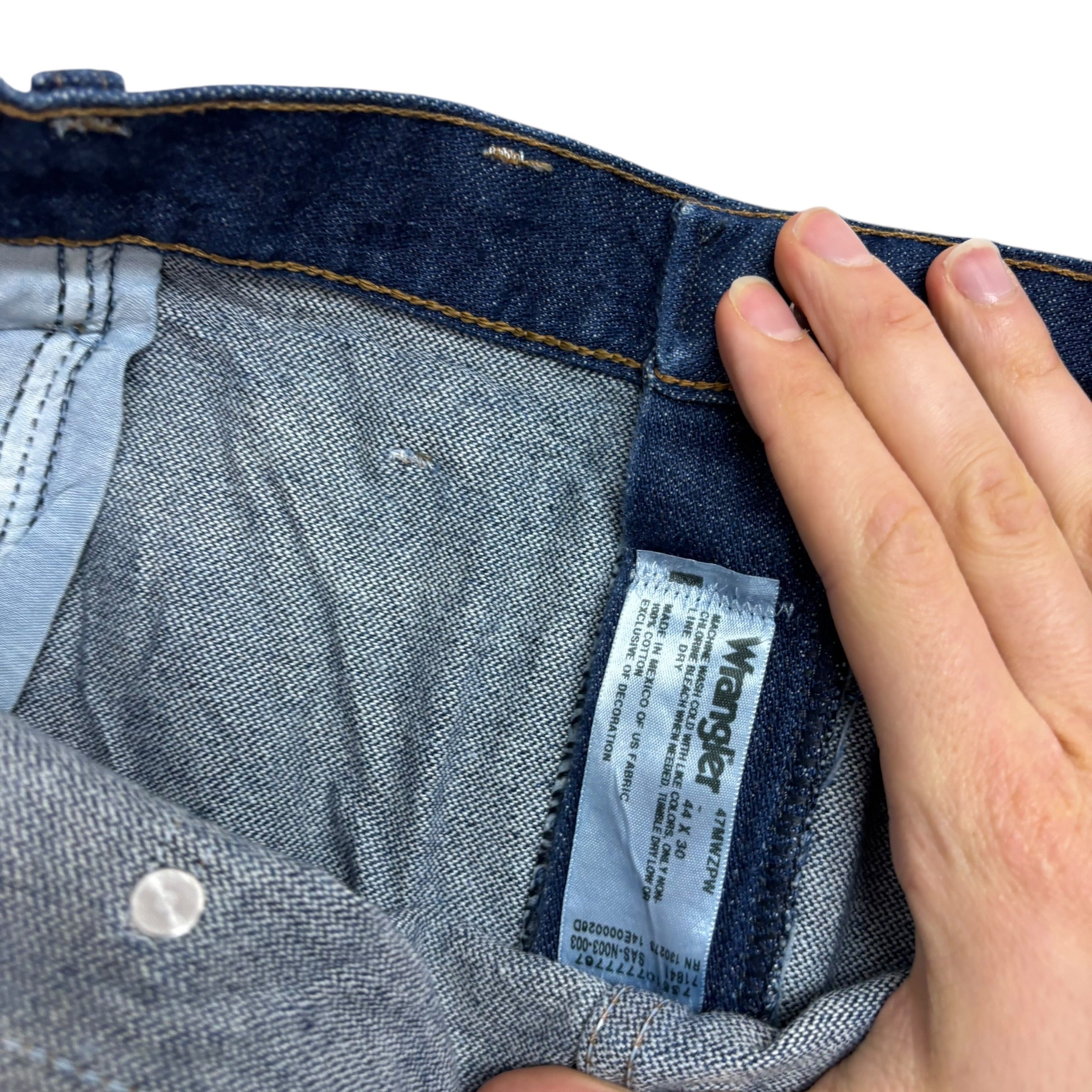 Wrangler Jeans Cowboy Cut W44 L30 Mens Dark Blue 47MWZ Original Fit Denim (E)