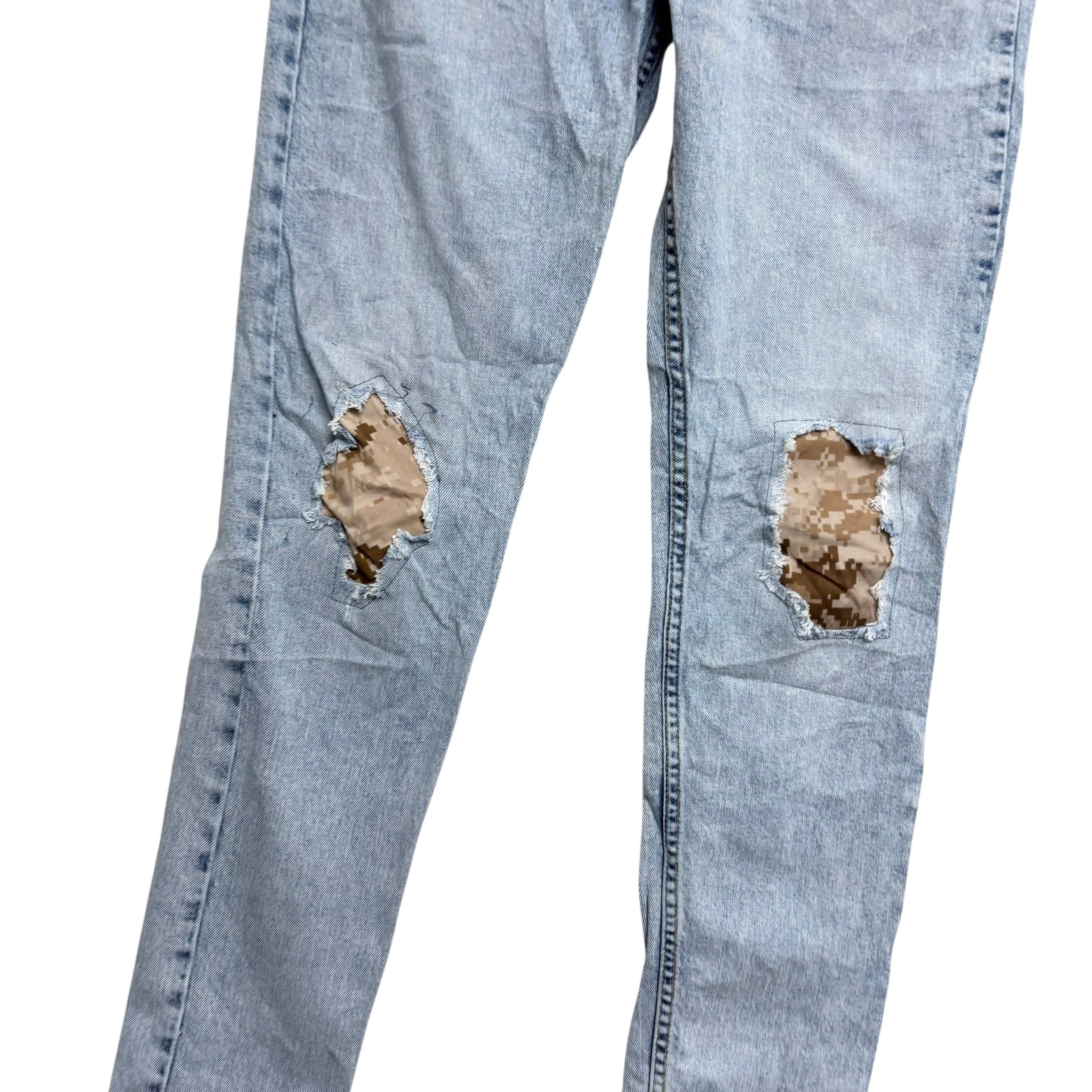 Levis 512 Jeans W30 L32 Mens Light Blue Slim Tapered Fit Stretch Distressed