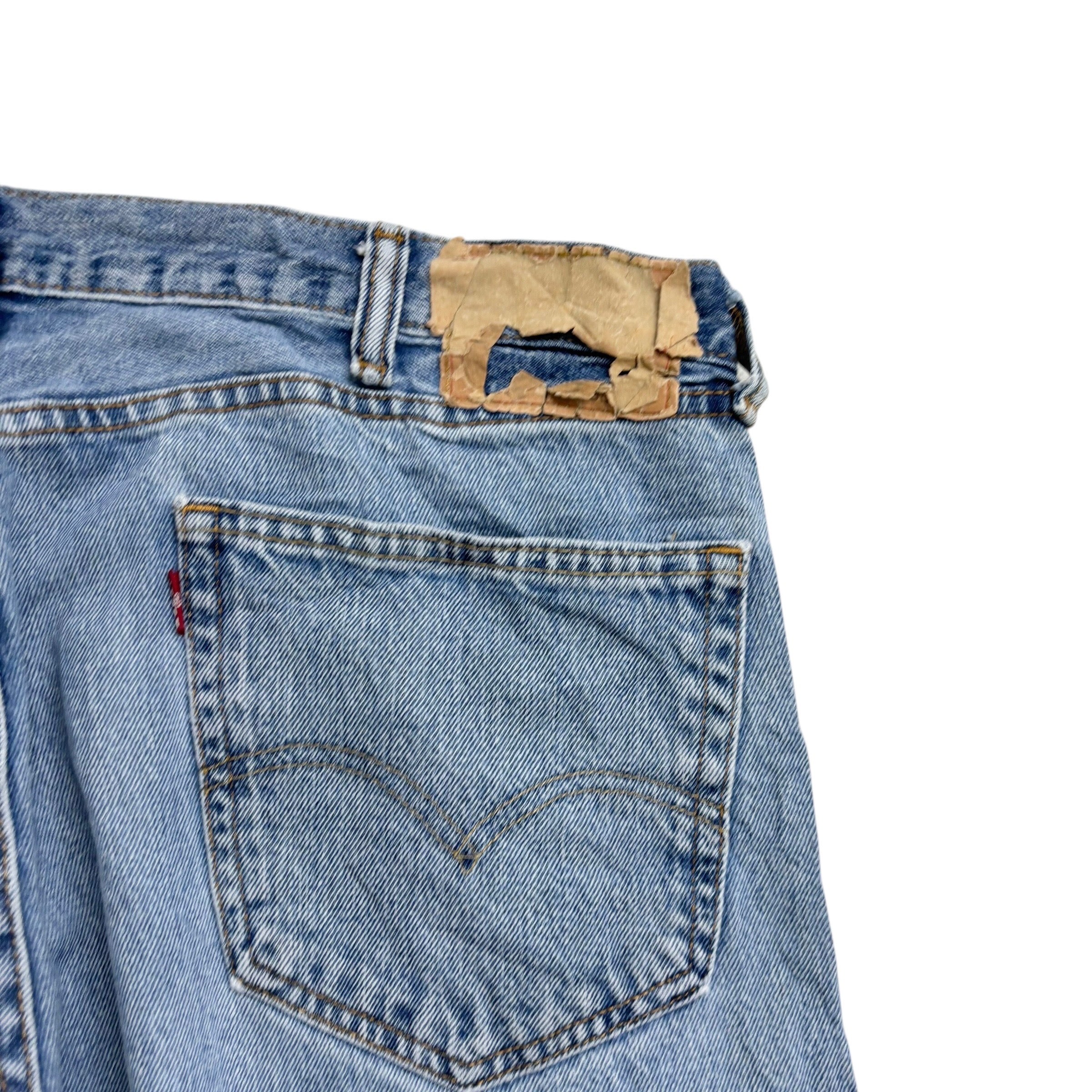 Levis 505 Jeans W38 L30 Mens Light Blue Regular Straight Fit Vintage Denim