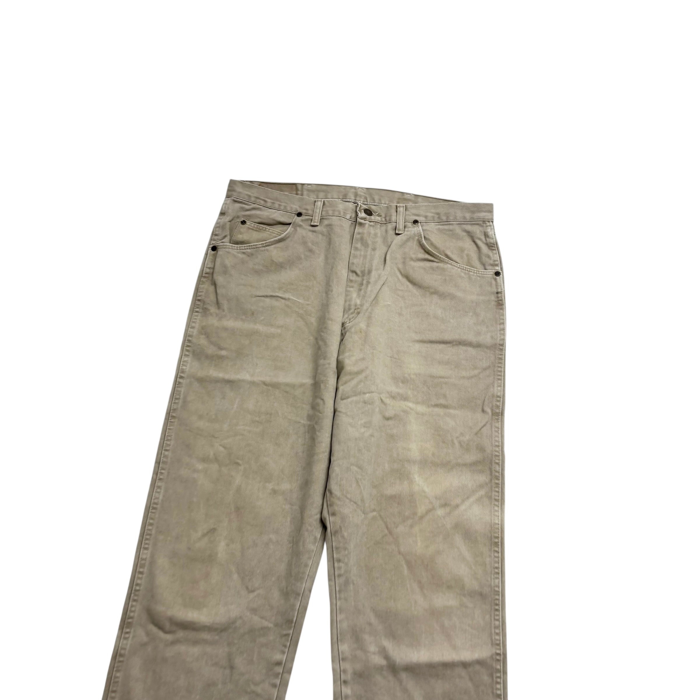 Wrangler Jeans W36 L32 Mens Beige Relaxed Tapered Fit Vintage Denim