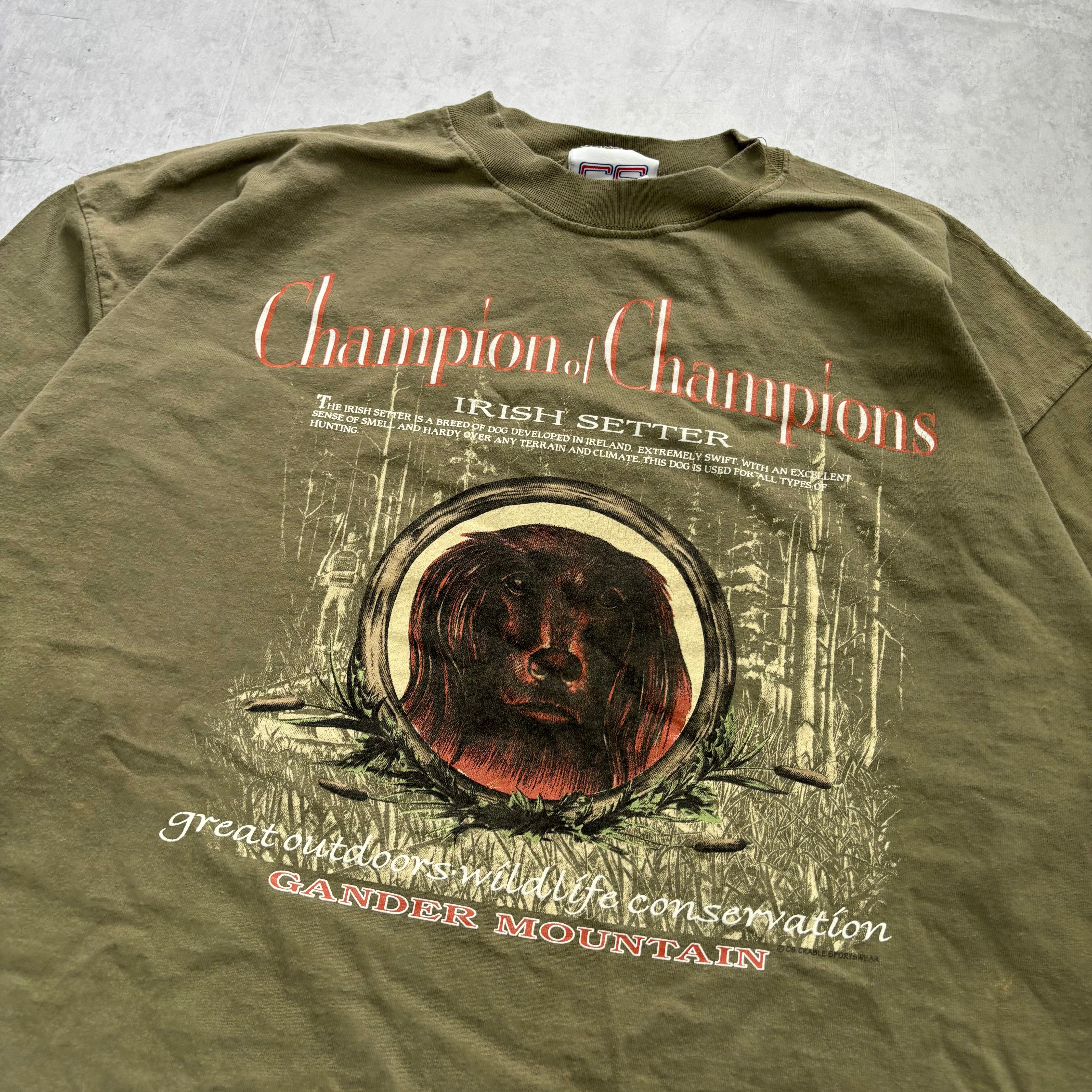 Vintage T Shirt Mens XL Green Single Stitch Graphic Print 90s Dogs