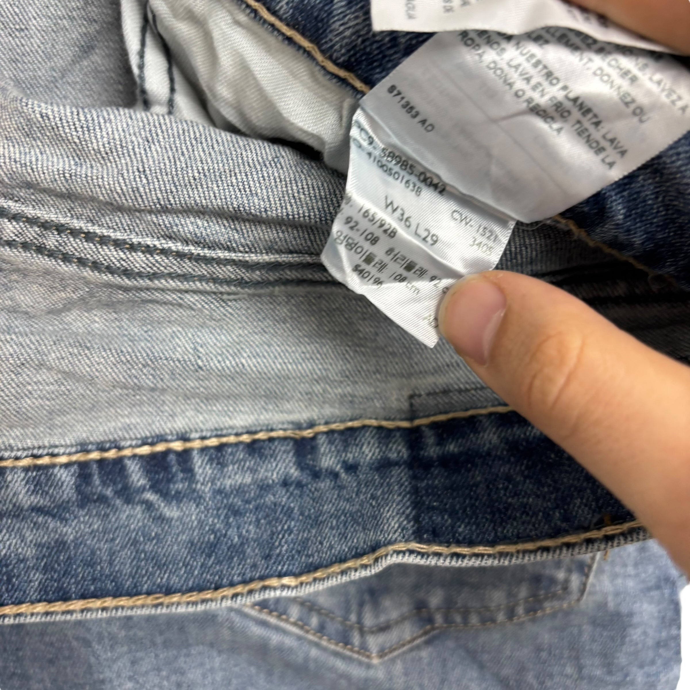Levis Signature Jeans W36 L30 Mens Mid Blue Baggy Relaxed Fit Stretch Denim (E)