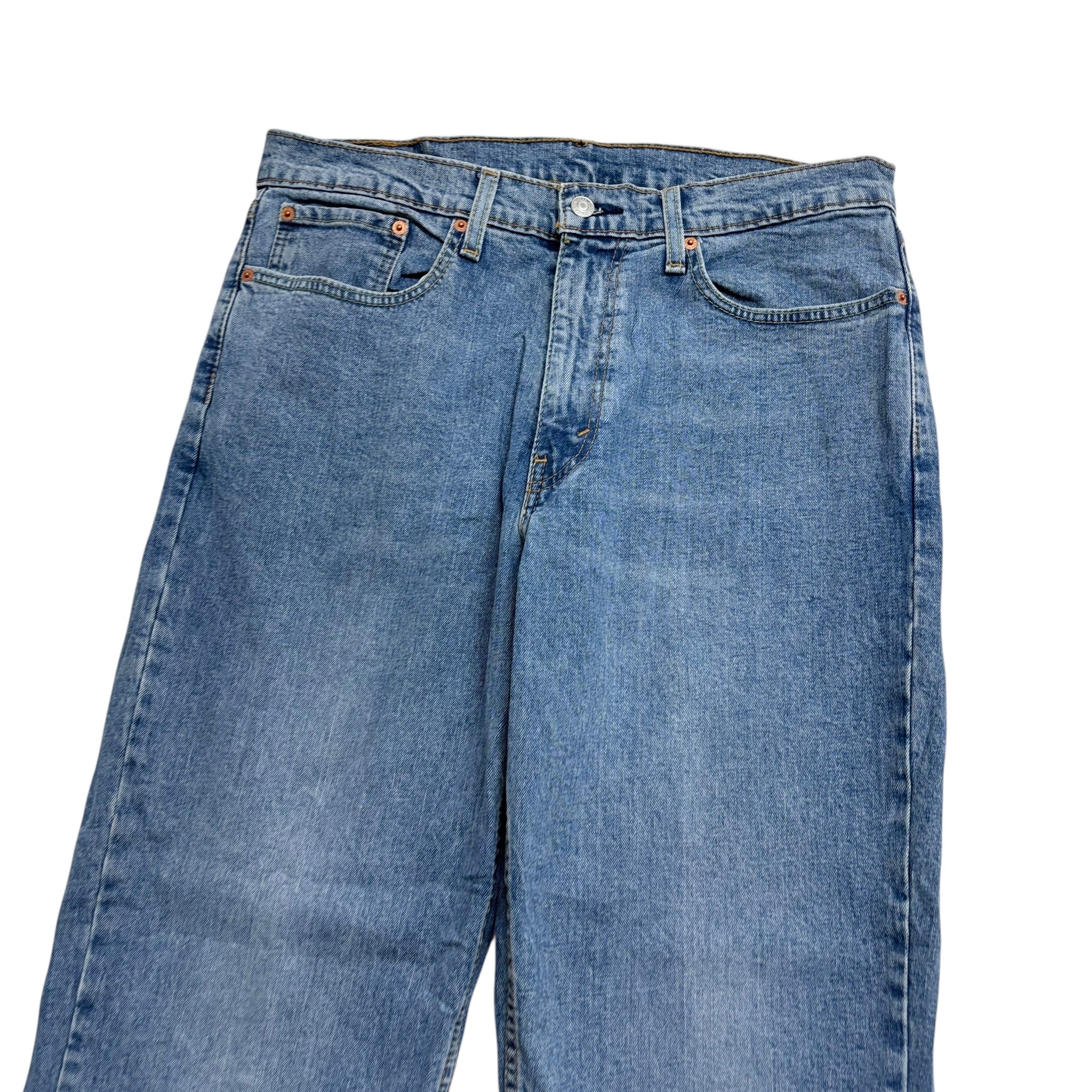 Levis 550 Jeans W34 L29 Mens Light Blue Relaxed Straight Fit Stretch Denim (E)