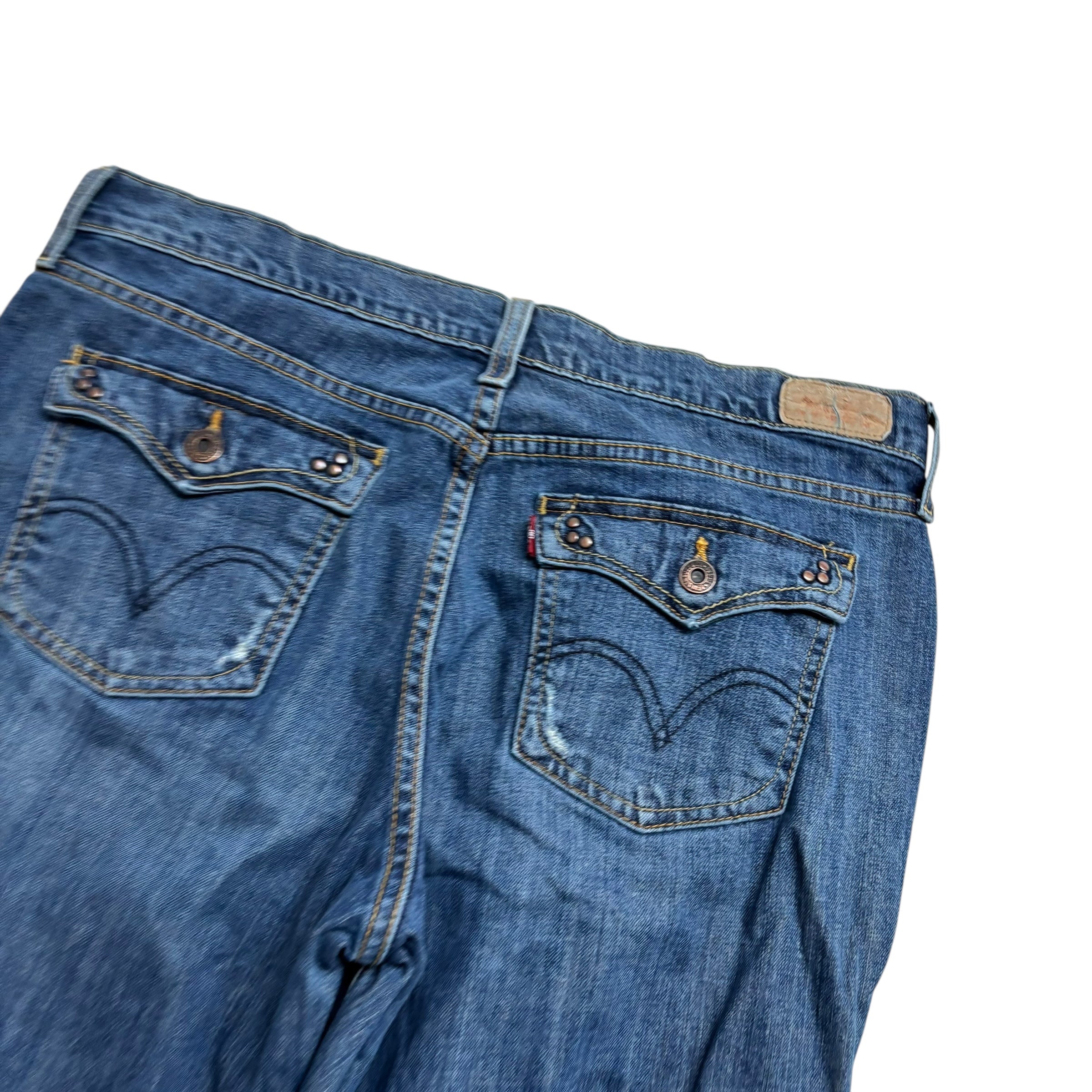 Levis 515 Jeans W34 L32 Womens Mid Blue Regular Bootcut Fit Vintage Stretch