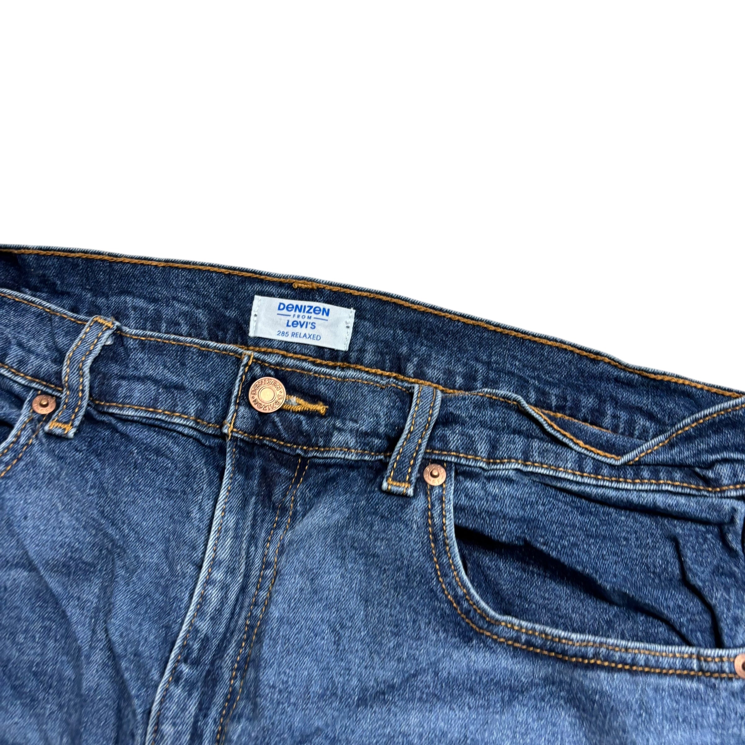 Levis Denizen Jeans W36 L30 Mens Mid Blue Relaxed Straight Fit Stretch